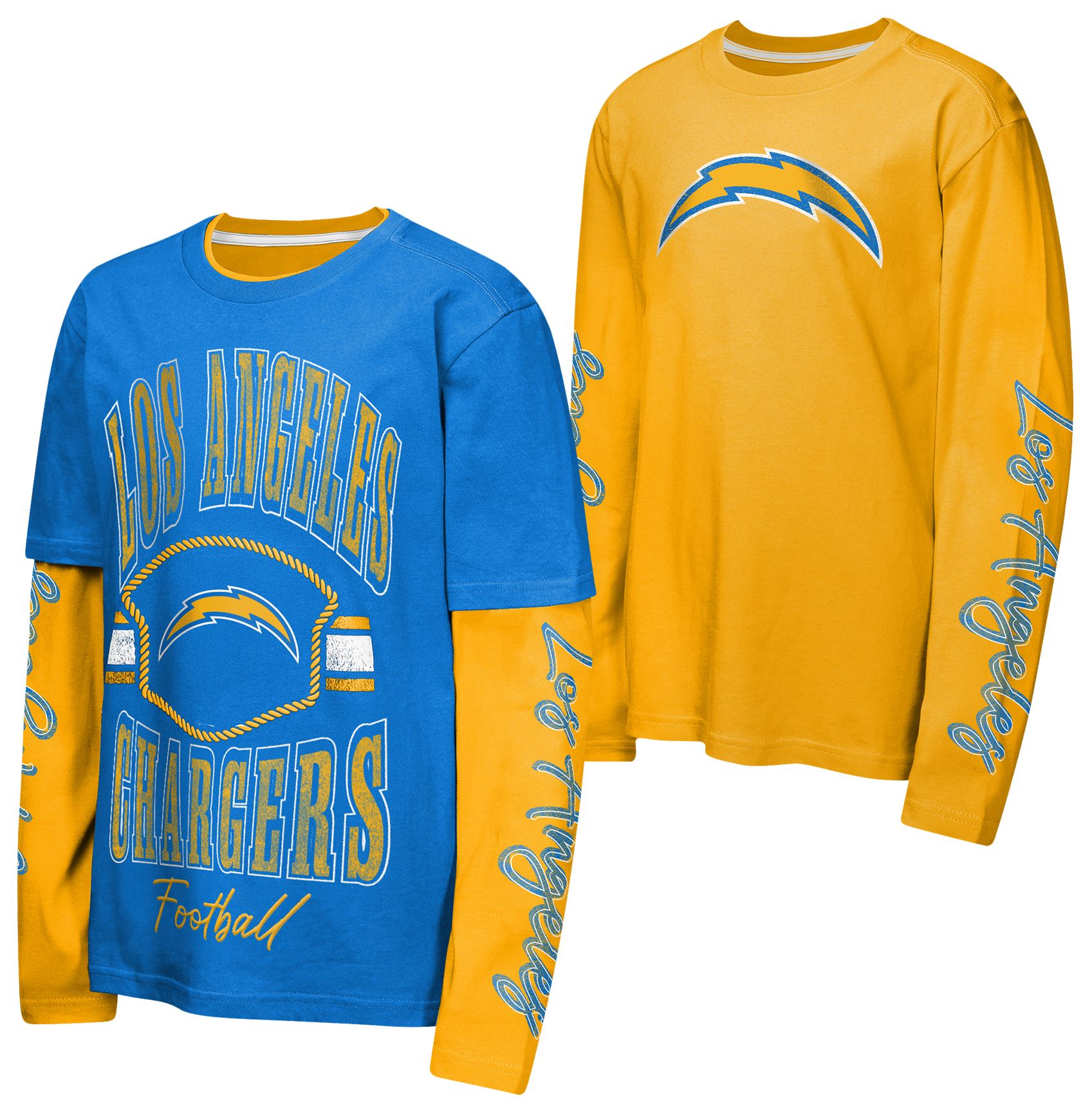 NFL Team Apparel Boys' Los Angeles Chargers Blue 3 in 1 Shirt