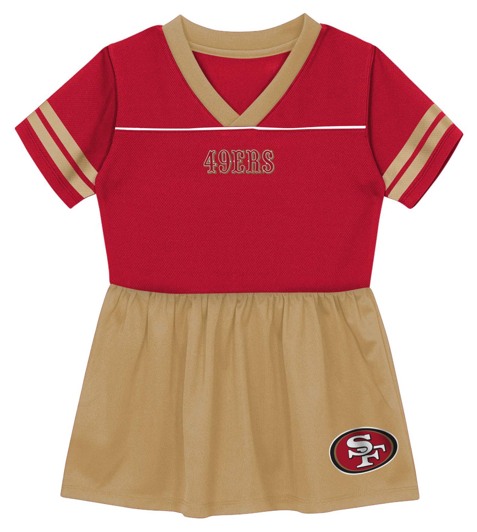 NFL Team Apparel Girls' San Francisco 49ers Red Stadium Lights Dress