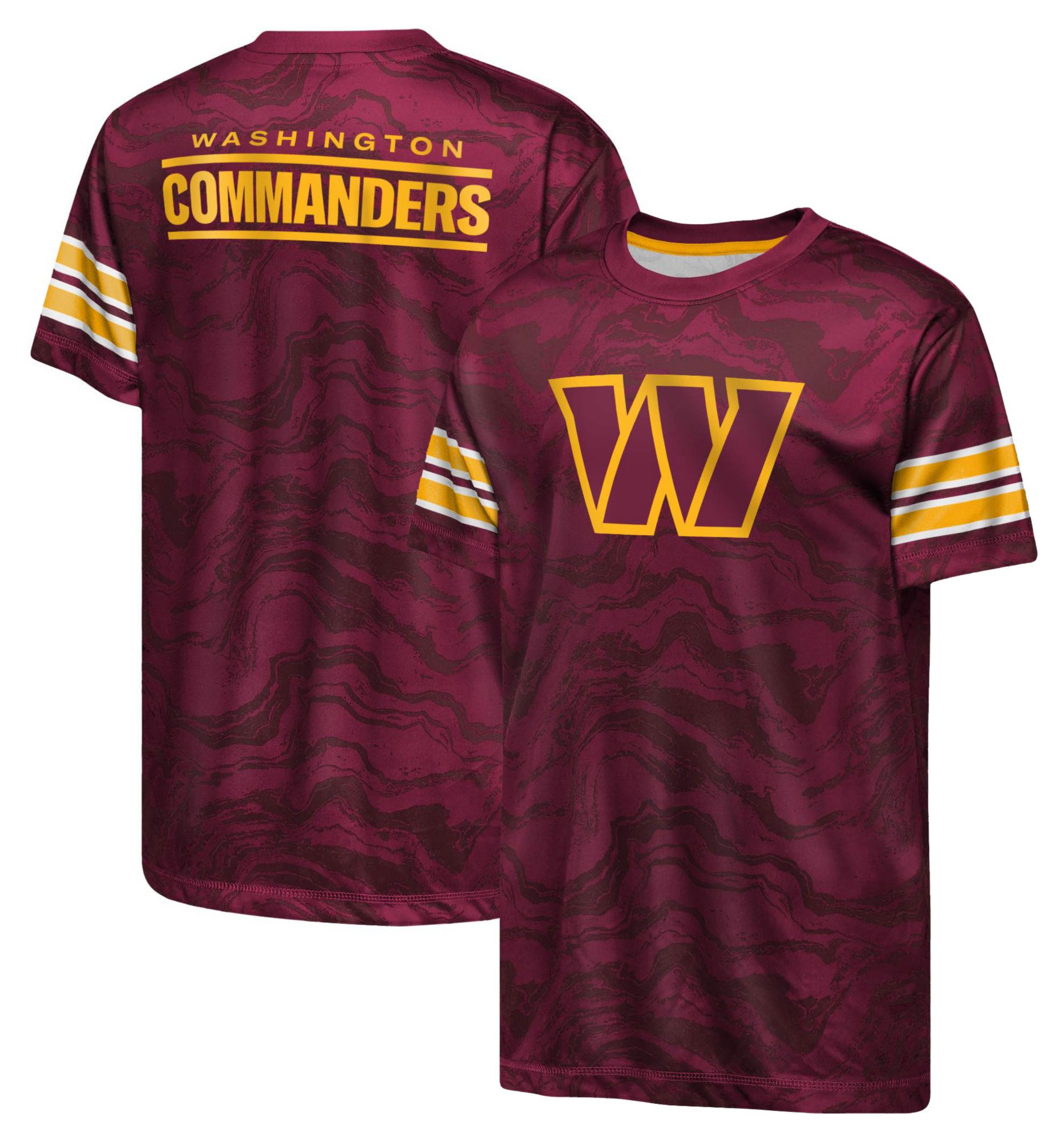 NFL Team Apparel Youth Washington Commanders Red Slant Route T