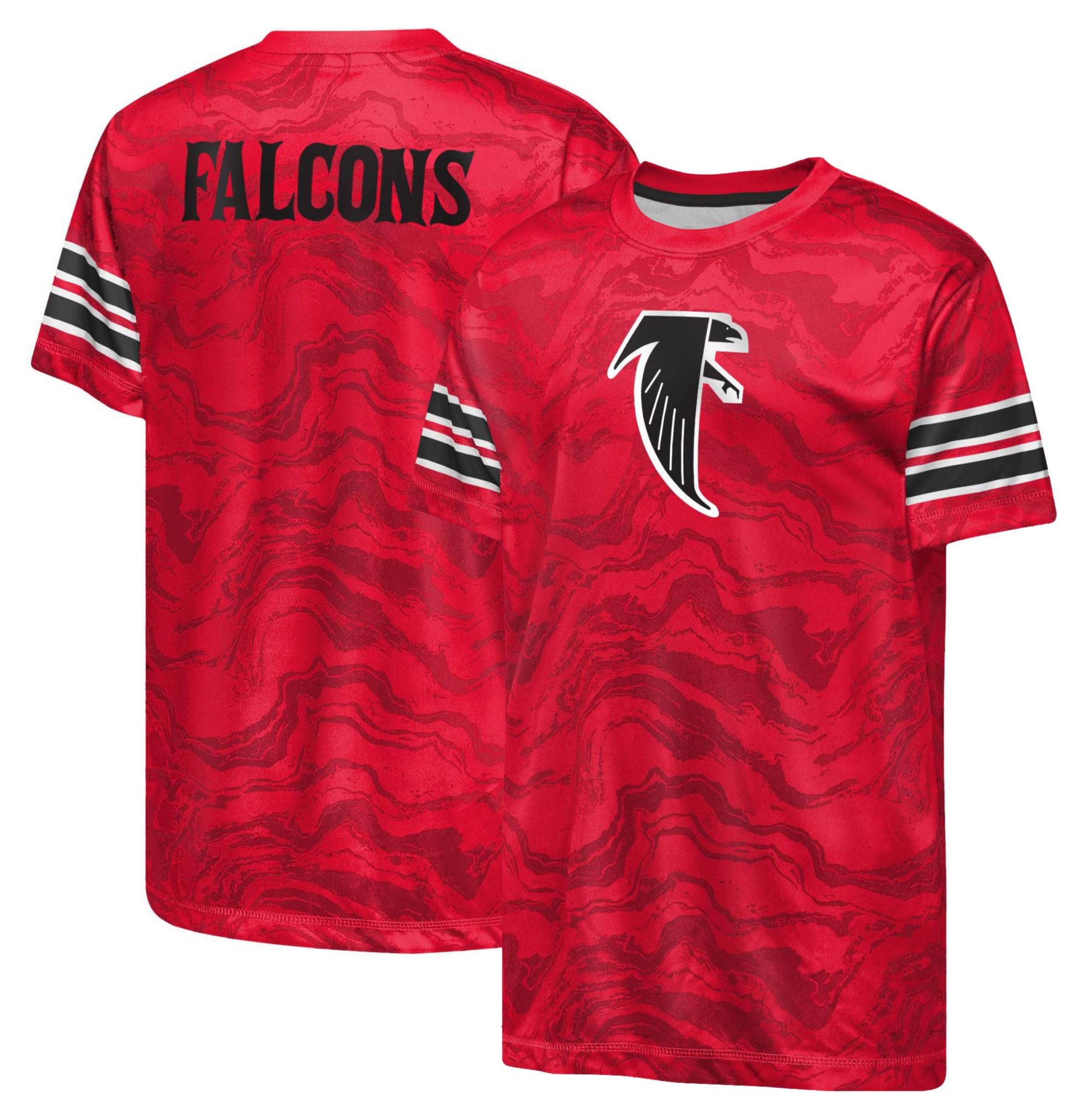 NFL Team Apparel Youth Atlanta Falcons Red Slant Route T-Shirt