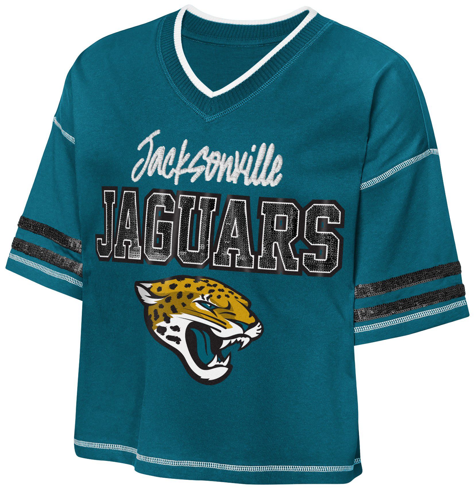 NFL Team Apparel Youth Jacksonville Jaguars Teal Toe Tap T-Shirt