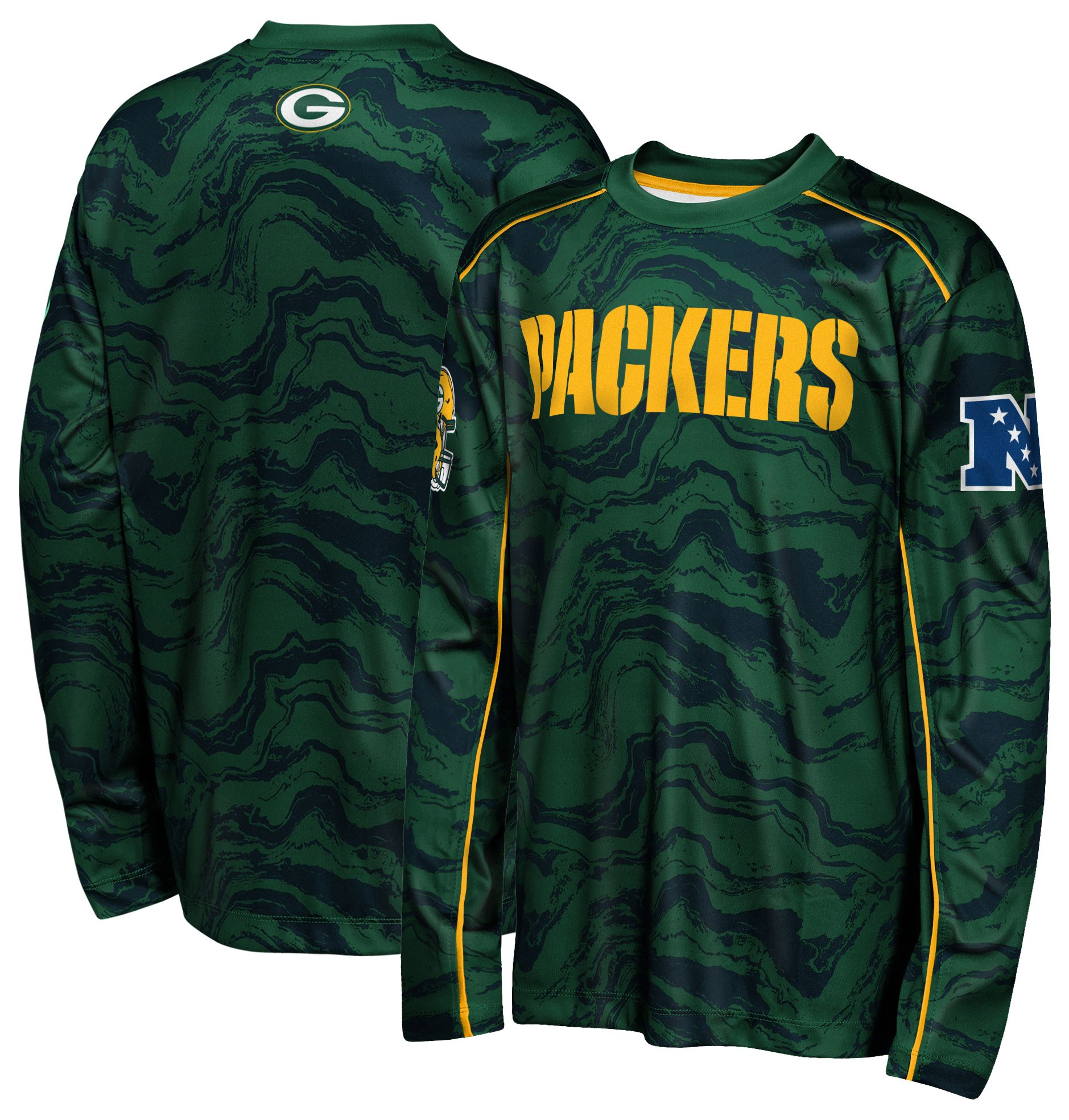 新品訳あり【2XL】GREEN BAY PACKERS フットボールシャツ NFL Team Apparel Youth Green Bay Packers Green Tailgate Long