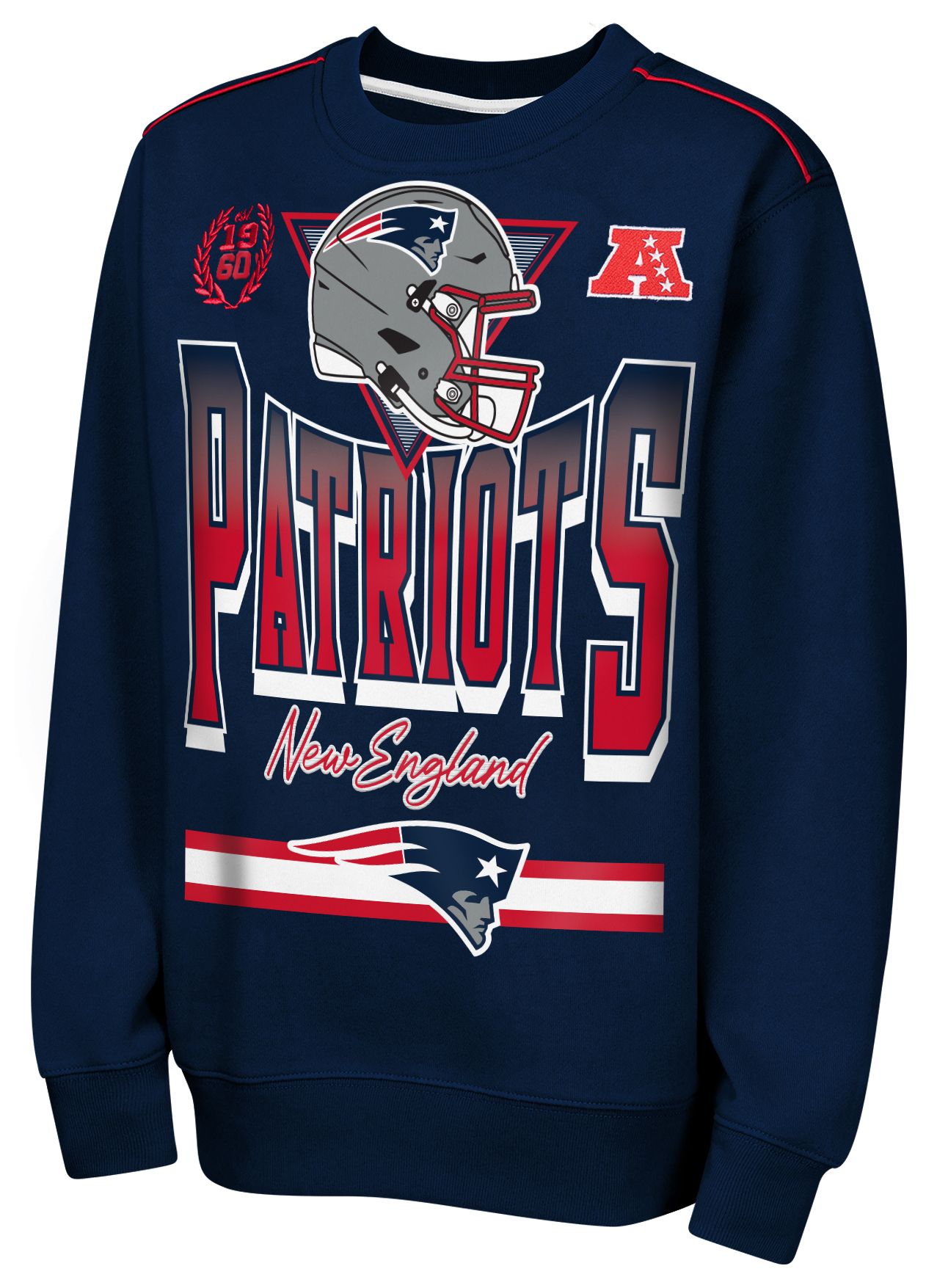 NFL Team Apparel Youth New England Patriots Navy Run & Gun Hoodie