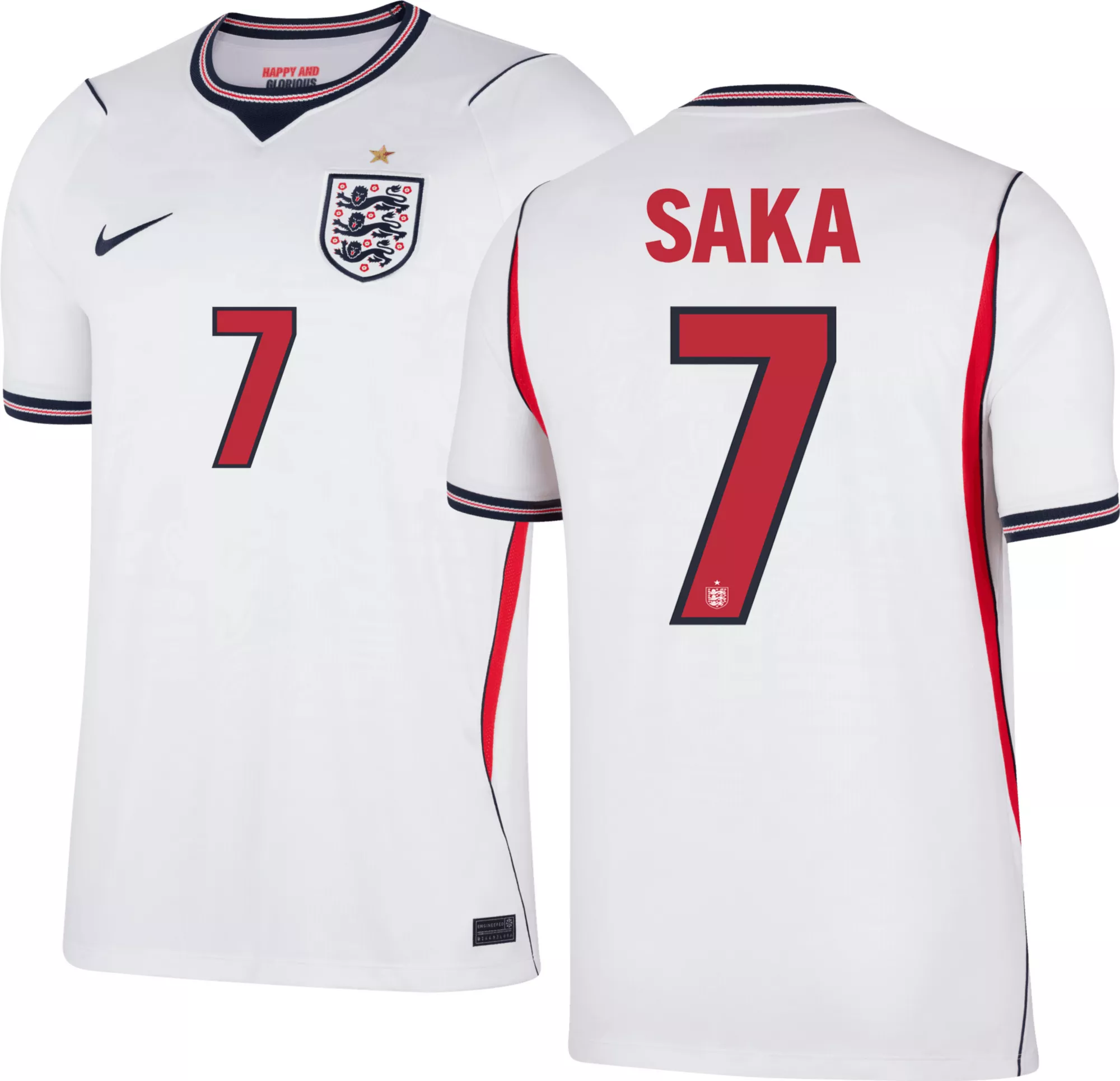 Nike Adult England Bukayo Saka #7 2026 Home Replica Jersey