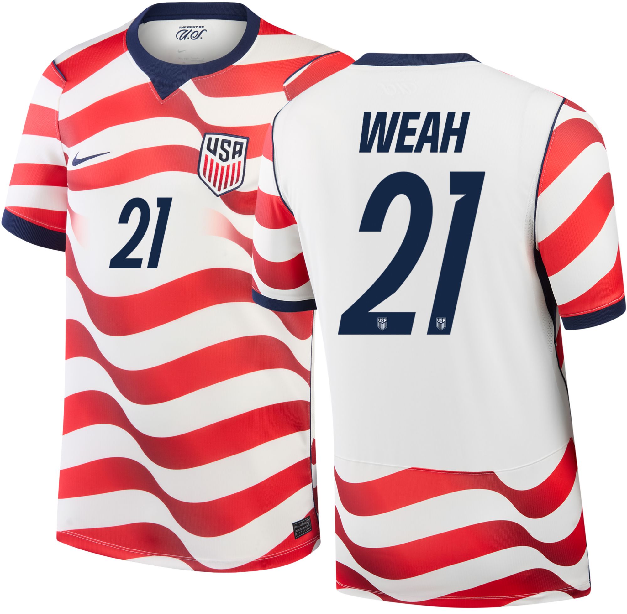Nike Adult USMNT Timothy Weah #21 2026 Home Replica Jersey