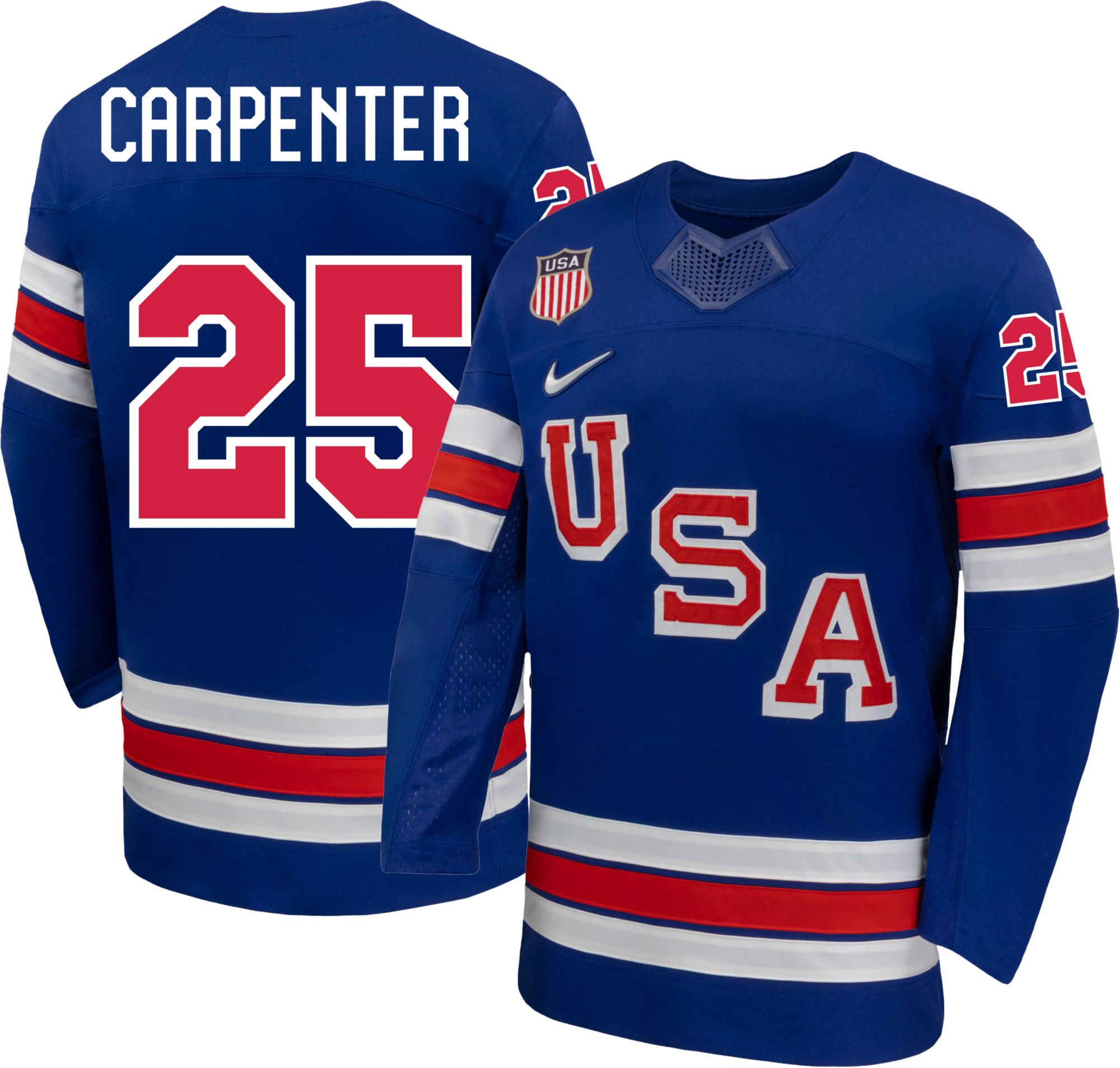 スケートボード FTC 86ERS HOCKEY JERSEY Nike Adult Team USA Blue Alex Carpenter #25 Replica Jersey