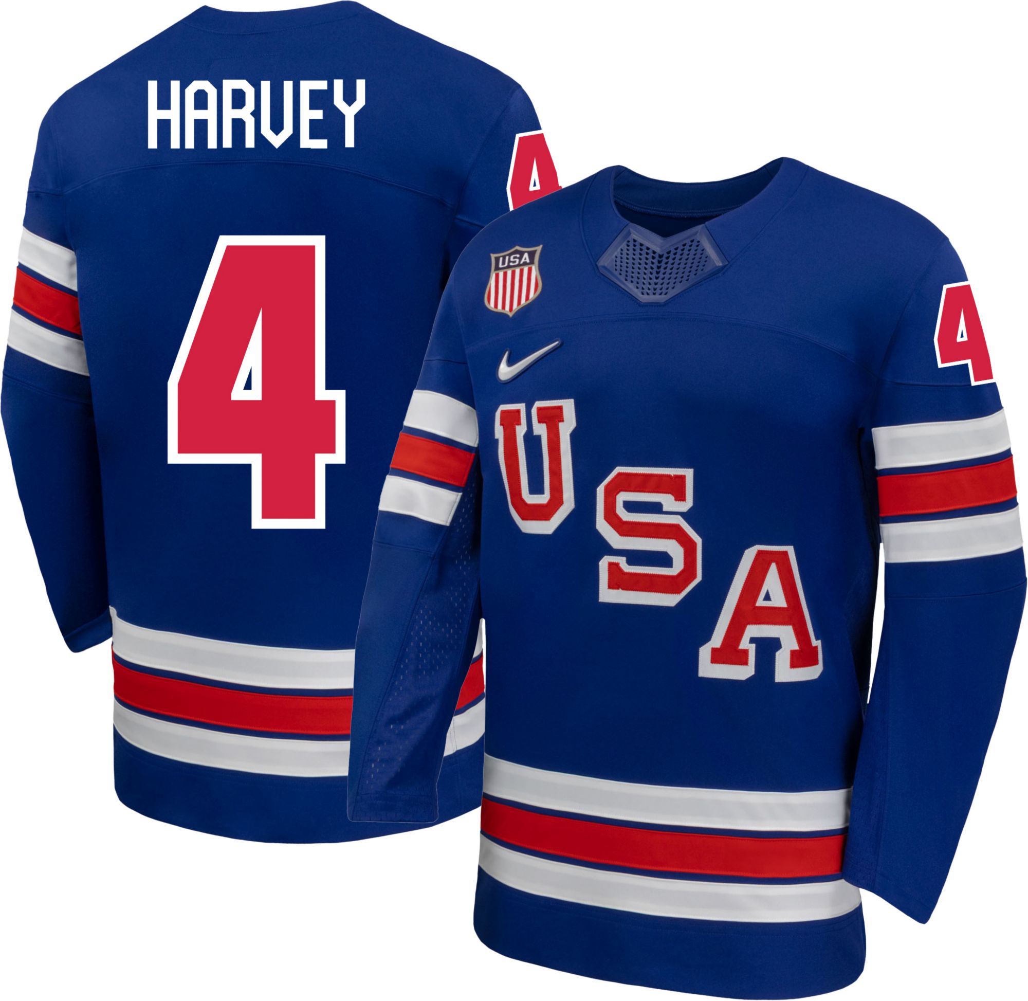 (未使用･未開封品)　CarolinaハードウェアとDecor 1806?FブルーHockey Playerセラミックファンプル df5ndr3 Nike Adult Team USA Blue Caroline Harvey #4 Replica Jersey
