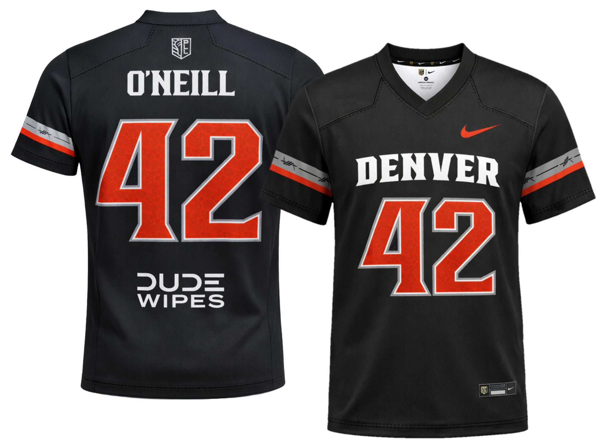 レア Knock Out シャツ セットアップ bboy ウェッサイ チカーノ② Nike Adult Denver Outlaws Black Brennan O'Neill #42 Home Replica