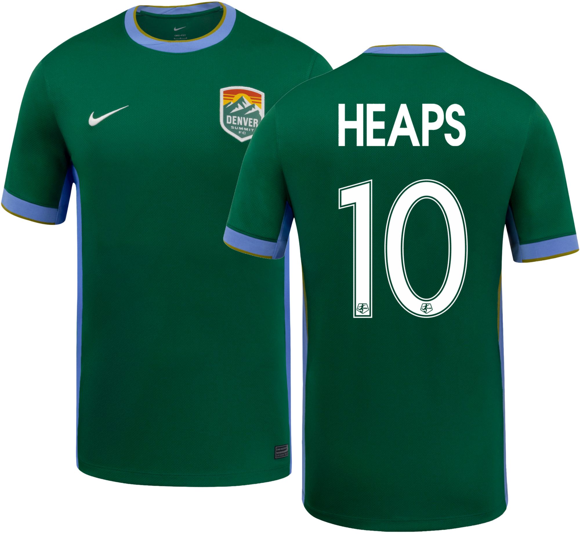 Nike Adult Denver Summit FC Lindsey Heaps #10 Green 2026 Away
