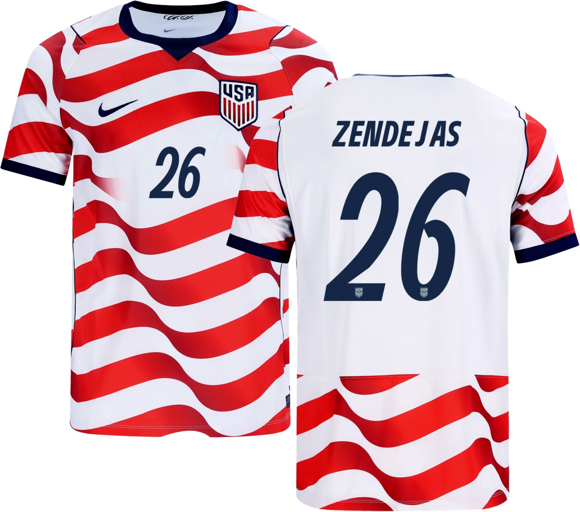 アーセナル プレミアリーグ シャツ オーセンティクウィルシャー　NIKE M Nike Adult USMNT Alex Zendejas #26 2026 Home Replica Jersey