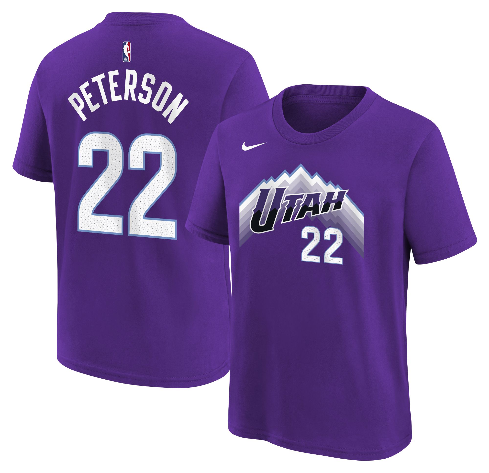 Nike Boys' Utah Jazz Purple Darryn Peterson #22 Icon Edition T