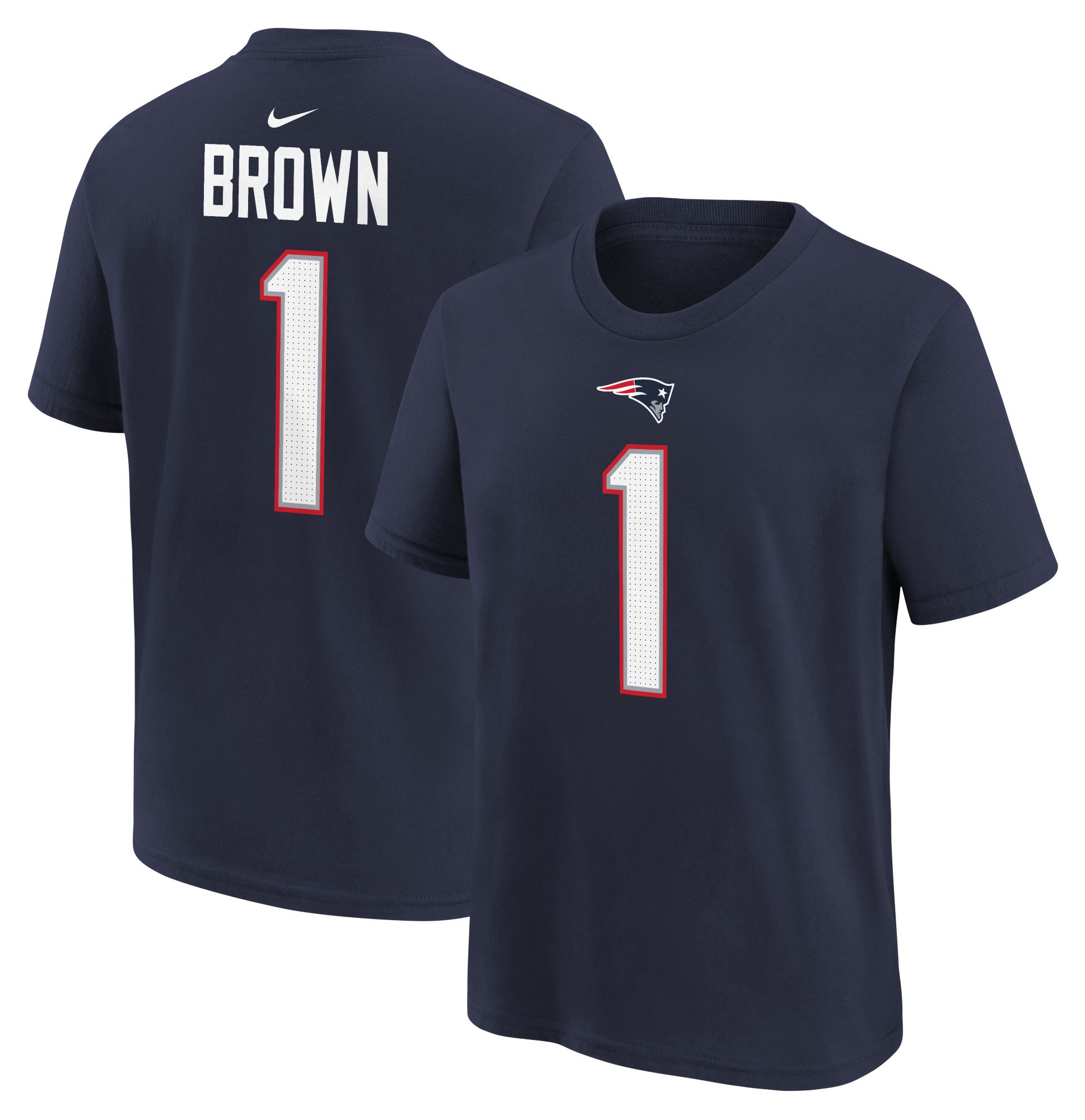 Nike Youth New England Patriots A.J. Brown Navy T-Shirt | Dick's