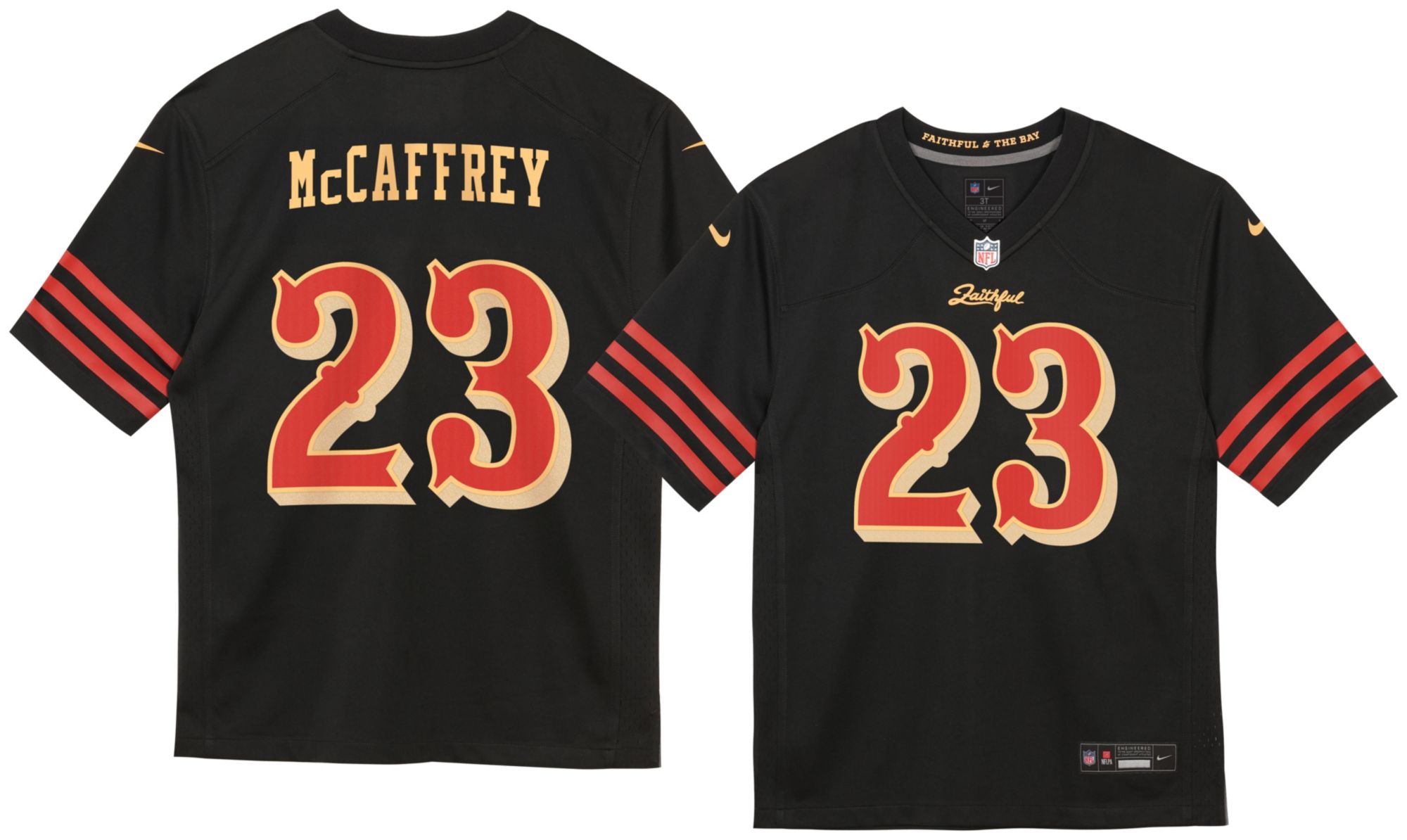 Nike Boys' San Francisco 49ers Christian McCaffrey #23 Black