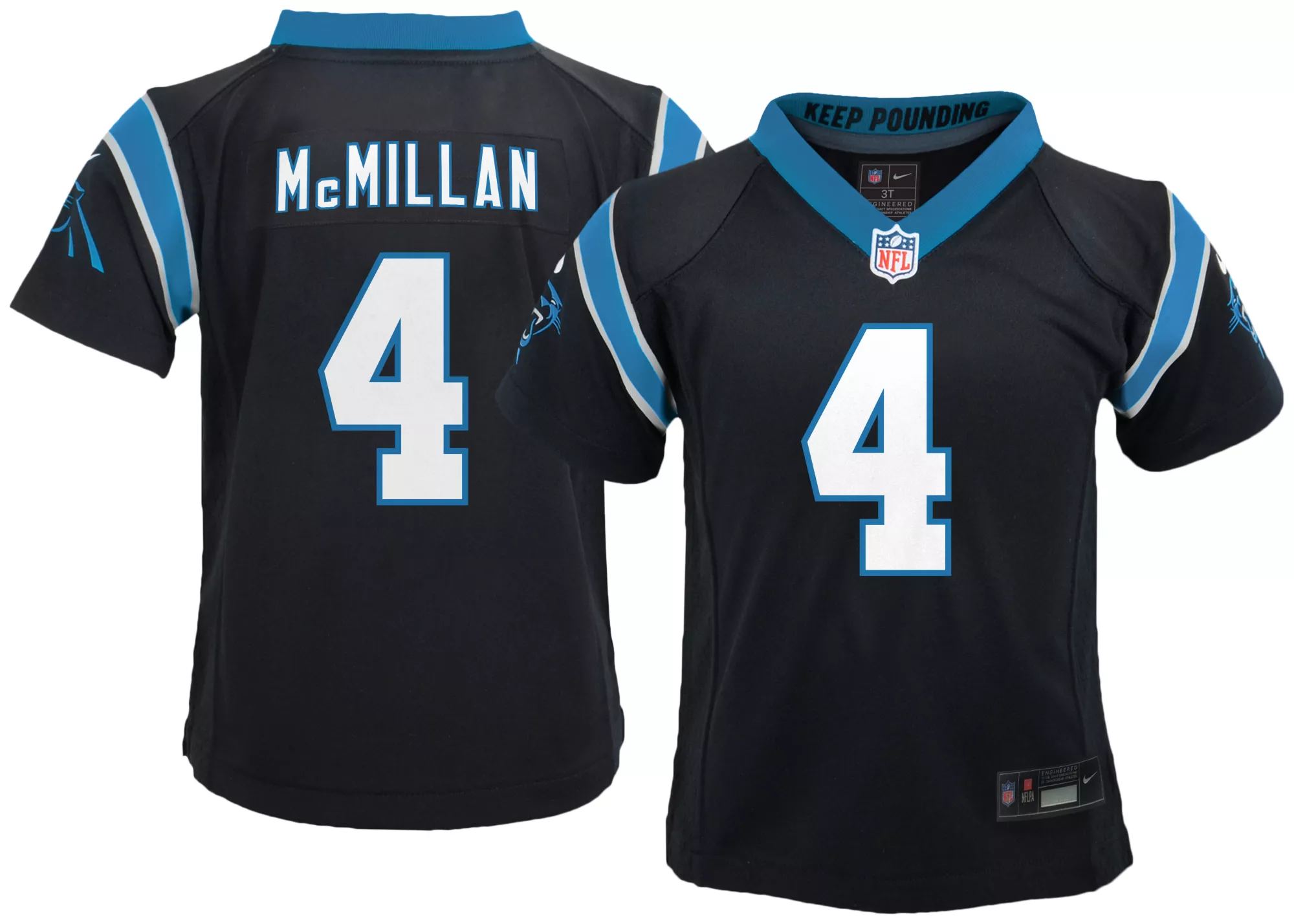 Nike Boys' Carolina Panthers Tetairoa McMillan #4 Black Home Game Jersey
