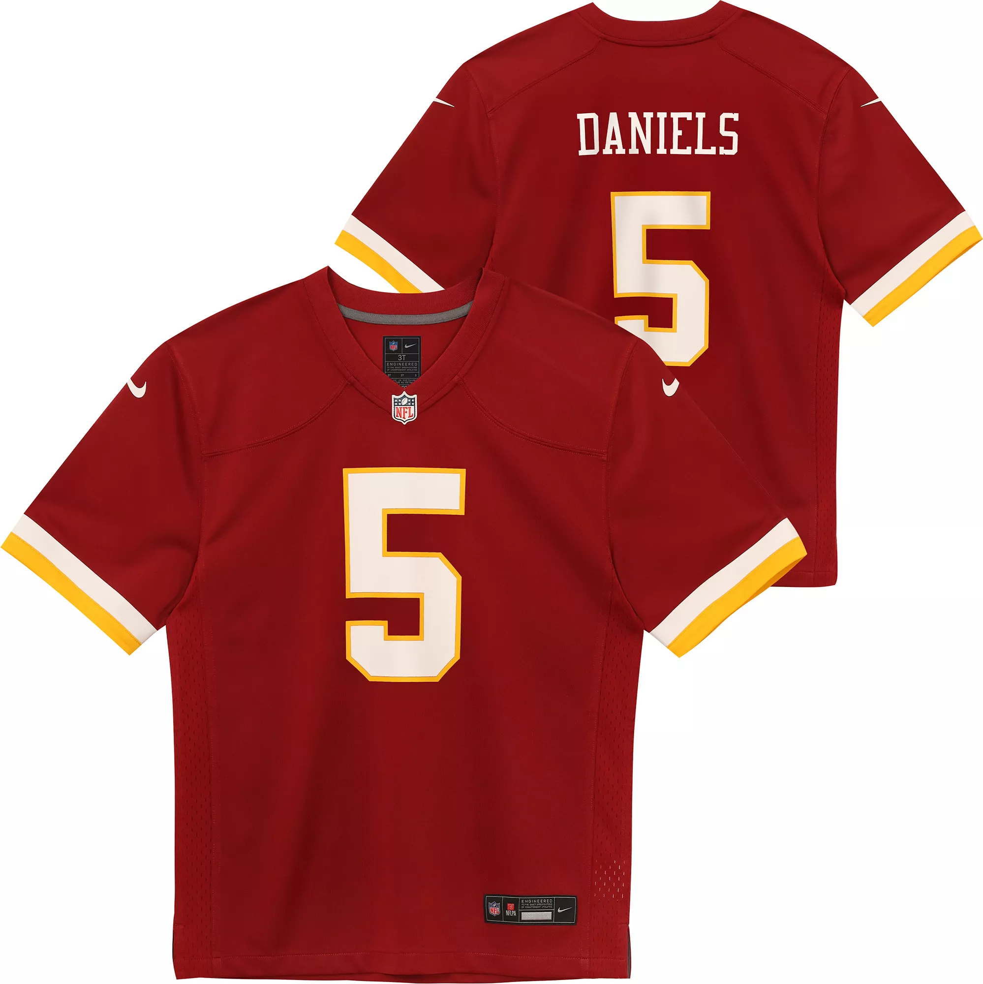 Nike Little Kids' Washington Commanders Jayden Daniels #5 Red Home Game Jersey