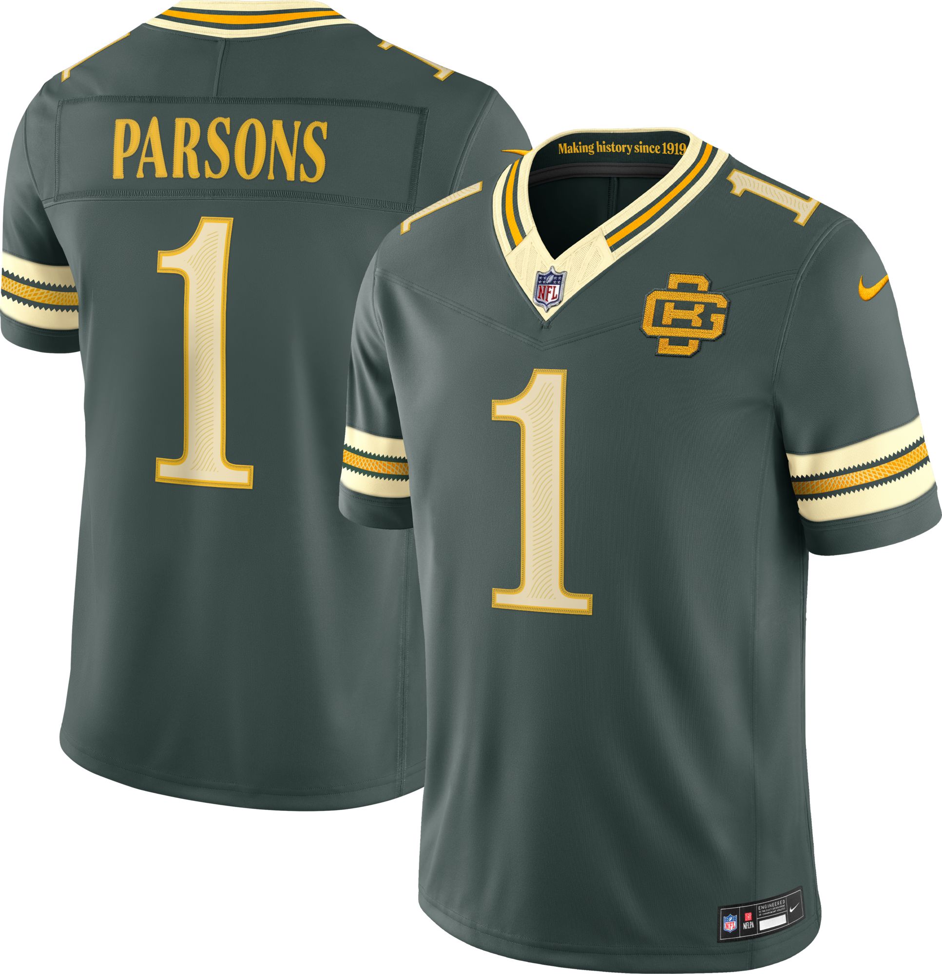 NFLパッカース　DE マイカ・パーソンズ選手　パッカース　ユニフォーム Nike Men's Green Bay Packers Micah Parsons NFL Rivalries Stitched