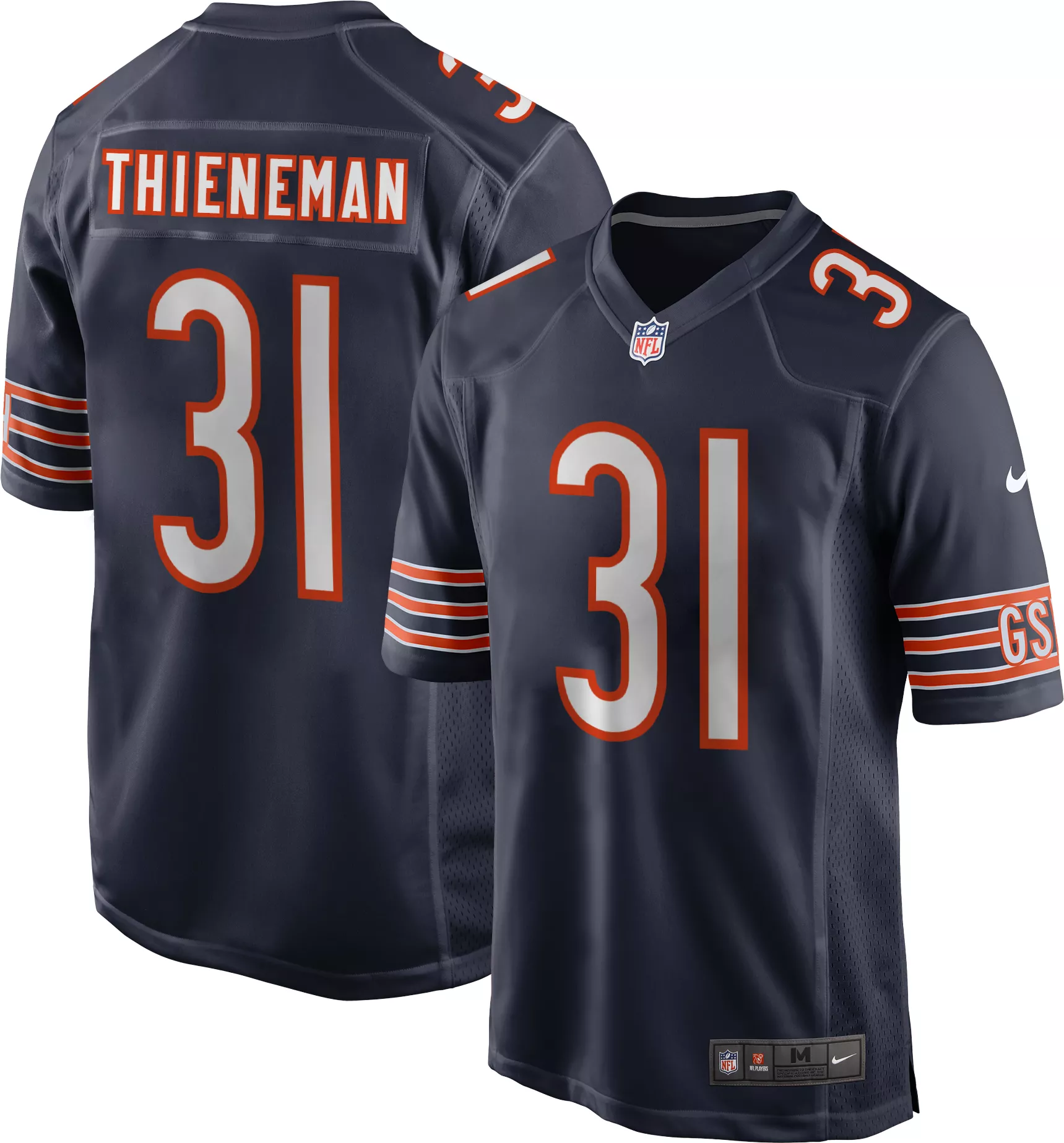 Nike Men's Chicago Bears Dillon Thieneman #31 Navy Home Game Jersey