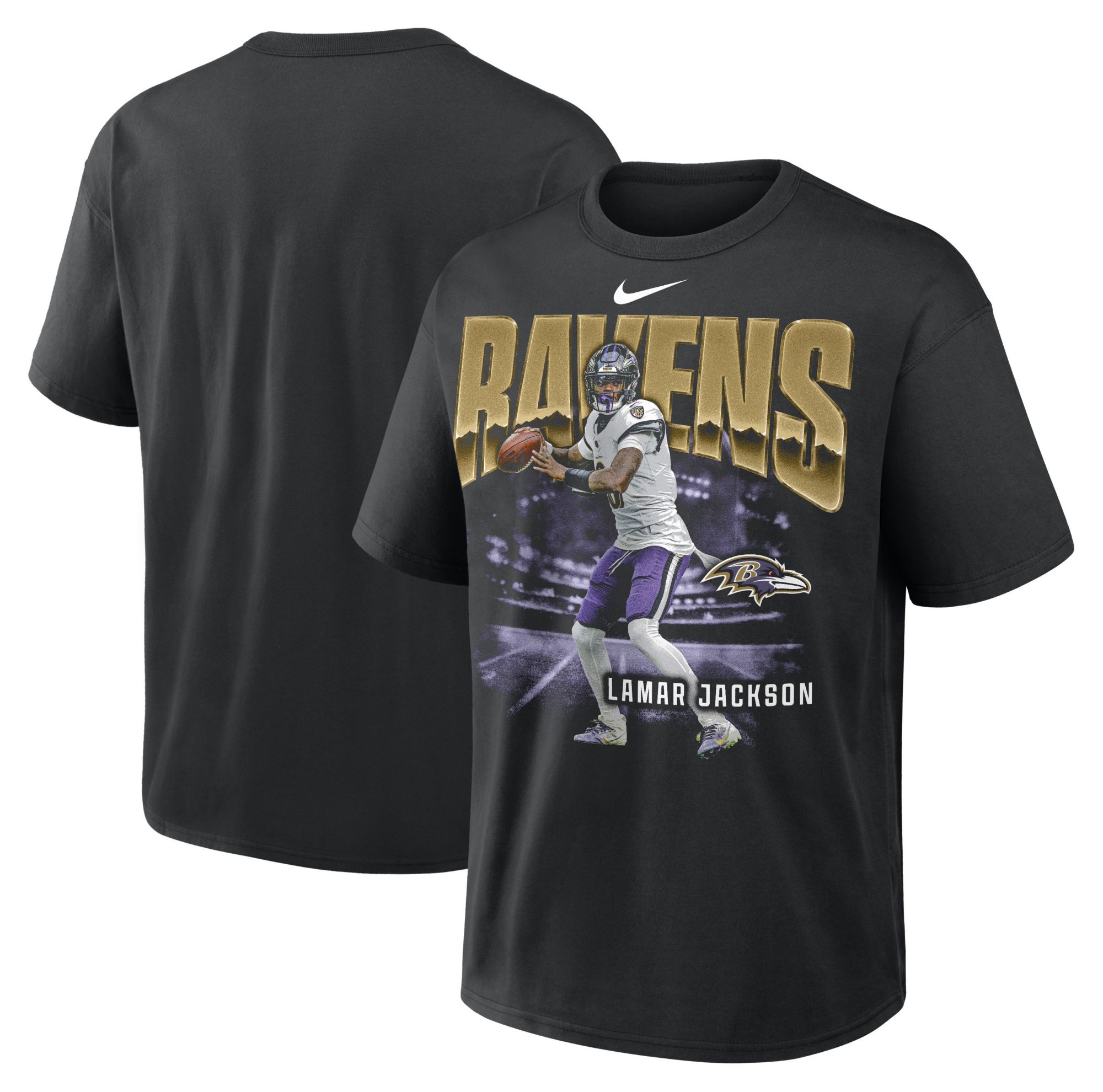 The Ravens ロゴ Tシャツ ライトグリーン Lサイズ Nike Men's Baltimore Ravens Lamar Jackson Oversized T-Shirt