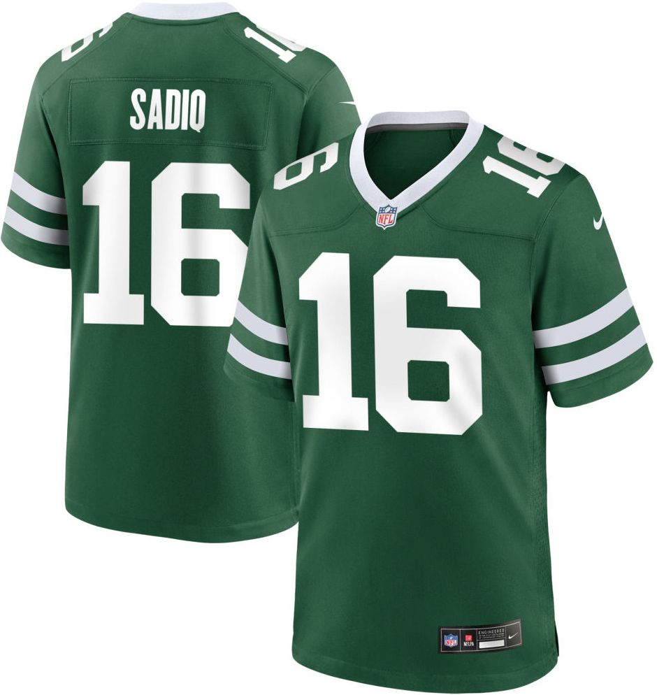 Nike Men's New York Jets Kenyon Sadiq #16 Green Home Game Jersey