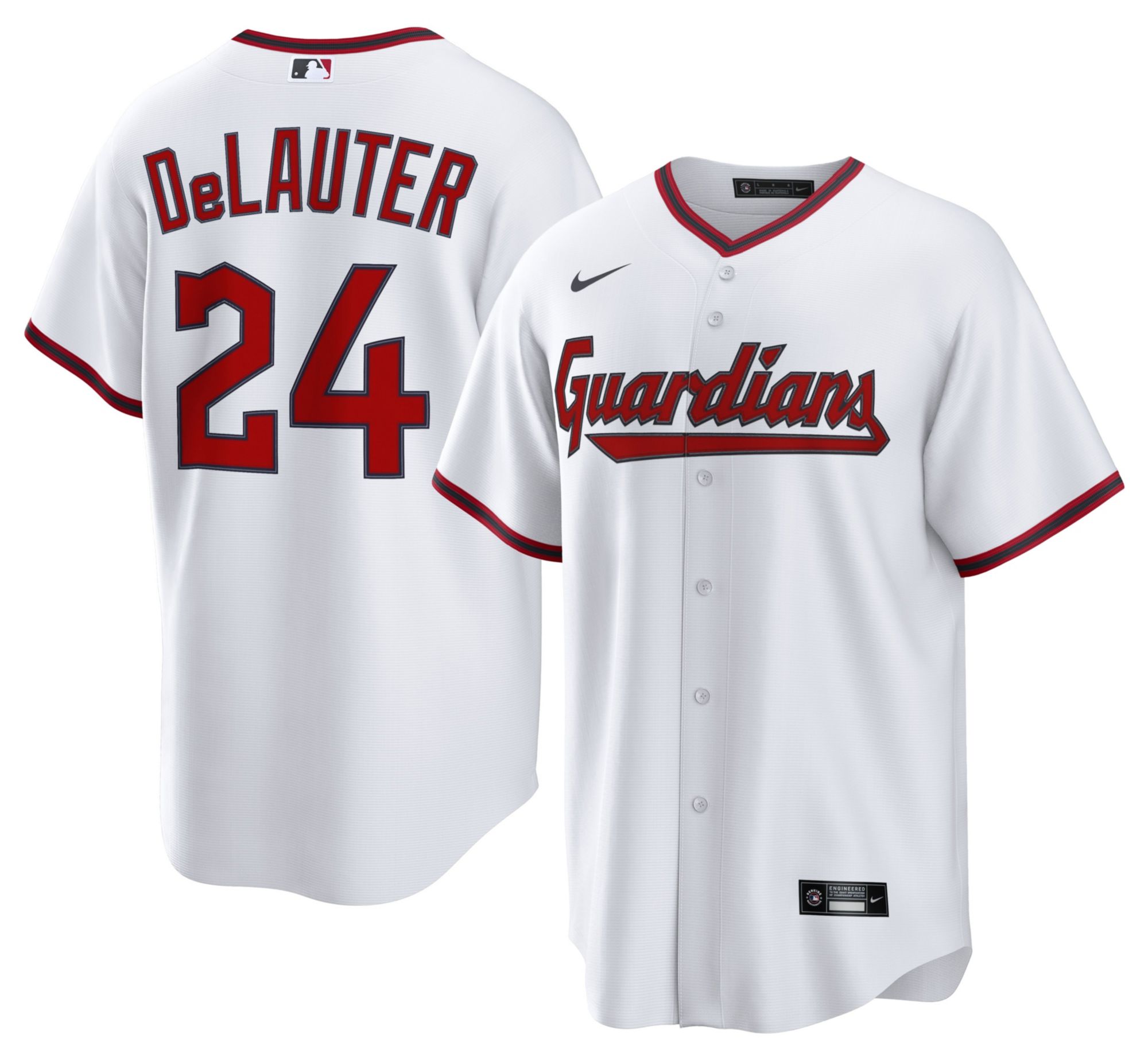 HENDERSON 24番 MLBレプリカユニフォーム Nike Men's Cleveland Guardians White Chase DeLauter #24 Home