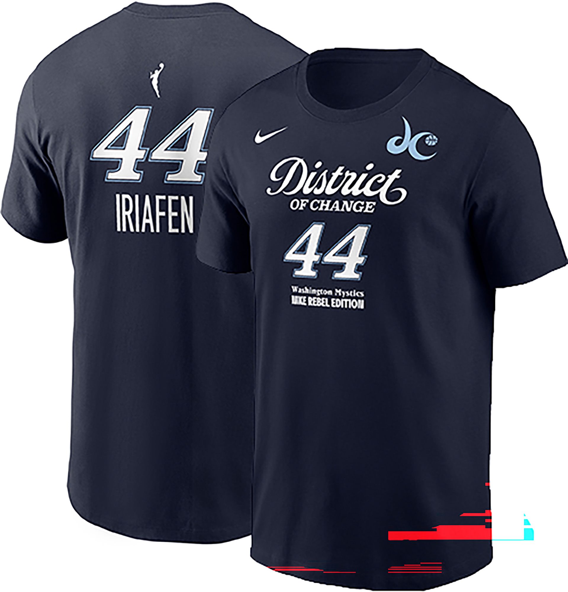 BLK WHIRL WIND 大阪桐蔭 ユニフォーム 23番 Nike Men's Washington Mystics Kiki Iriafen #44 Navy Rebel T-Shirt