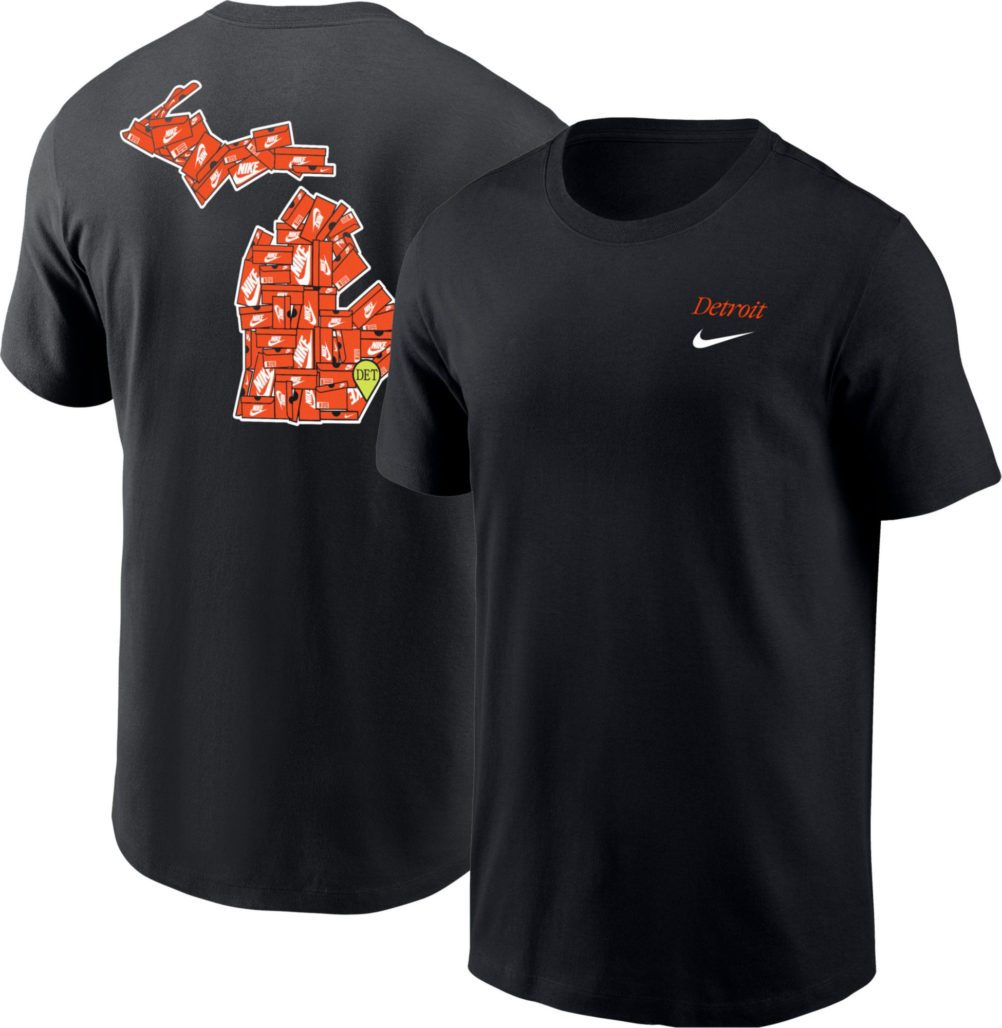 Nike Men's Detroit Black Core Cotton Shoebox T-Shirt | Dick's