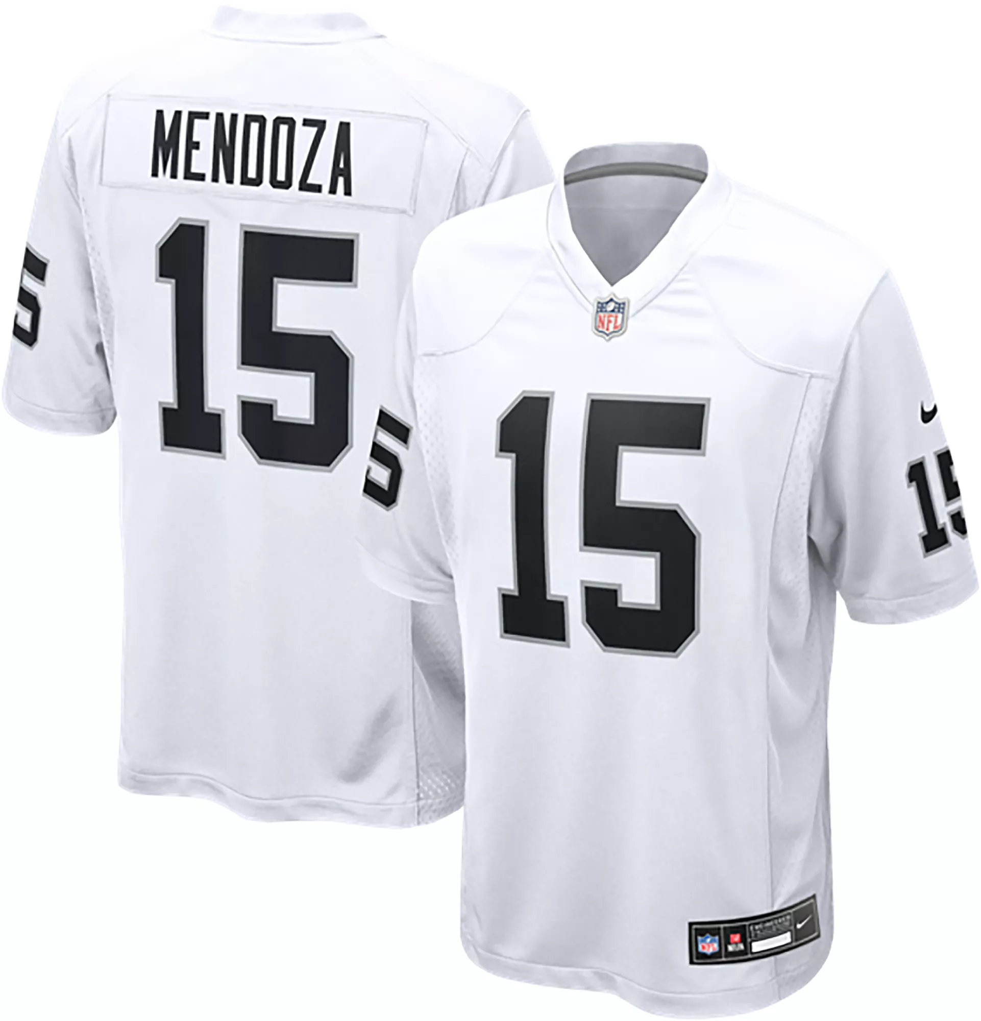Nike Men's Las Vegas Raiders Fernando Mendoza #15 White Away Game Jersey