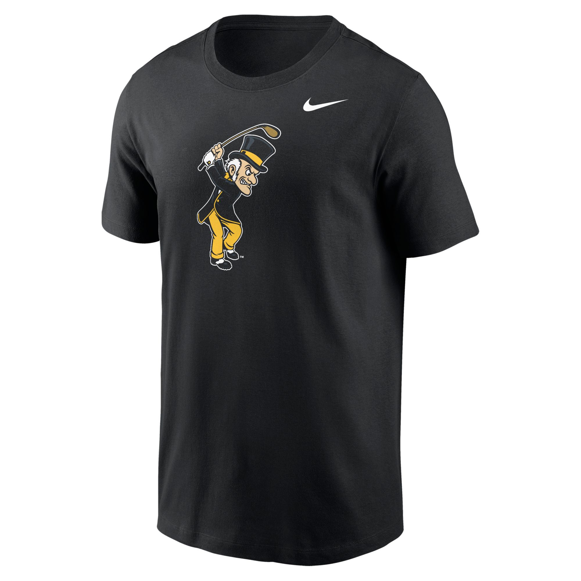 Nike Men's Wake Forest Demon Deacons Black Swinging Deacon T-Shirt