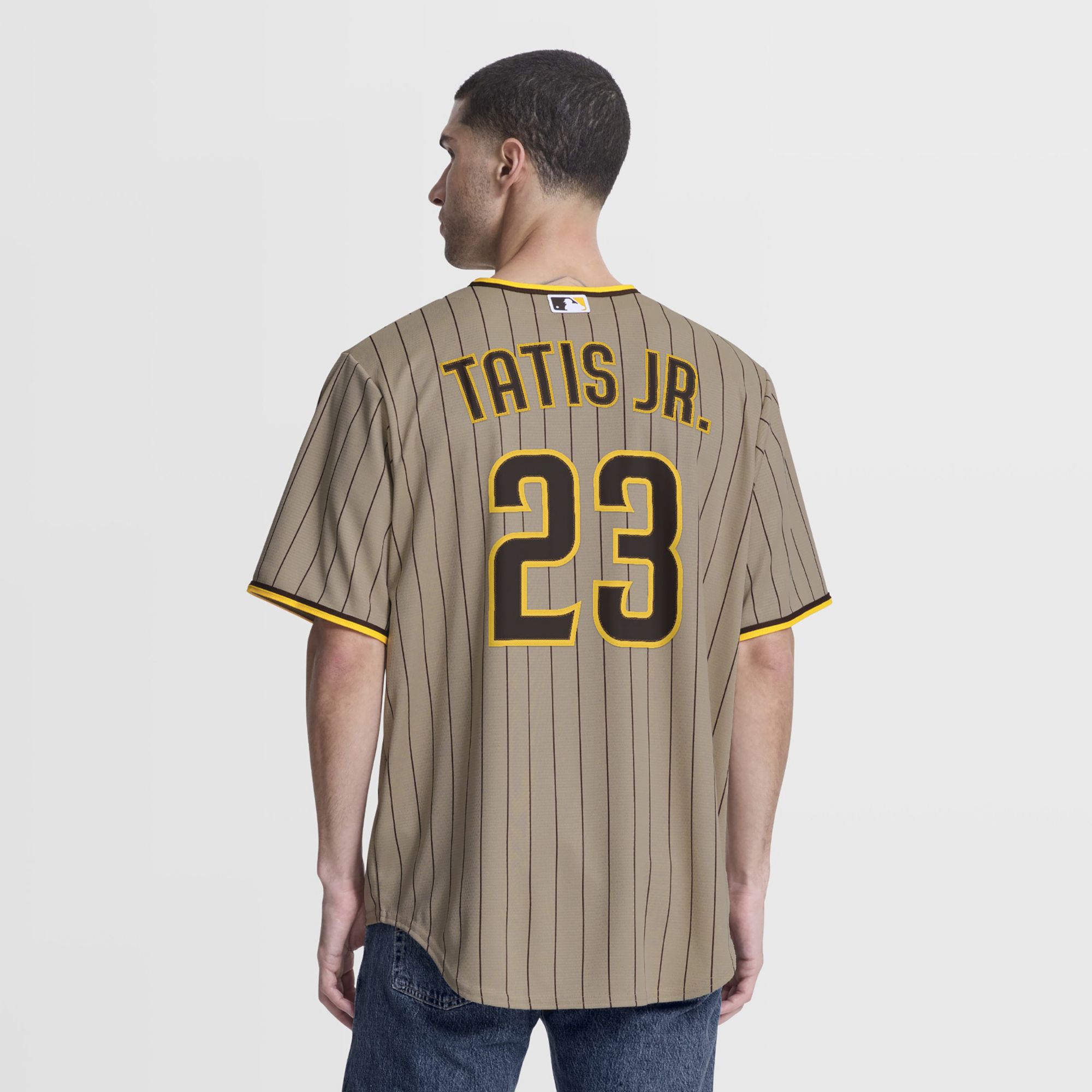 お*ん様 Fernando Tatis フィギュア(ビジターユニホーム) プラチ Nike Men's San Diego Padres Khaki Fernando Tatis Jr. #23 Alternate
