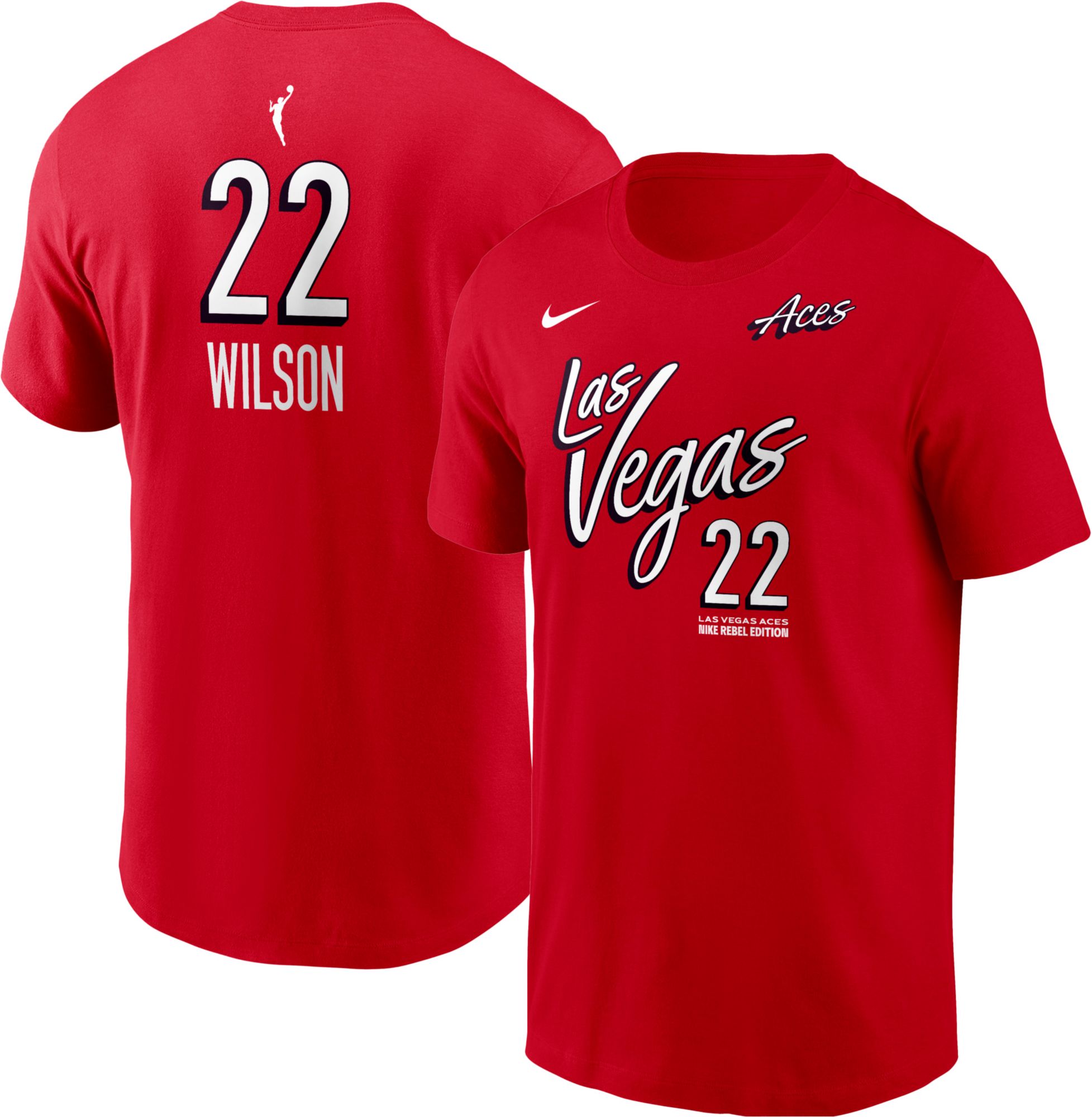 Nike Men's Las Vegas Aces A'ja Wilson #22 Red Rebel T-Shirt