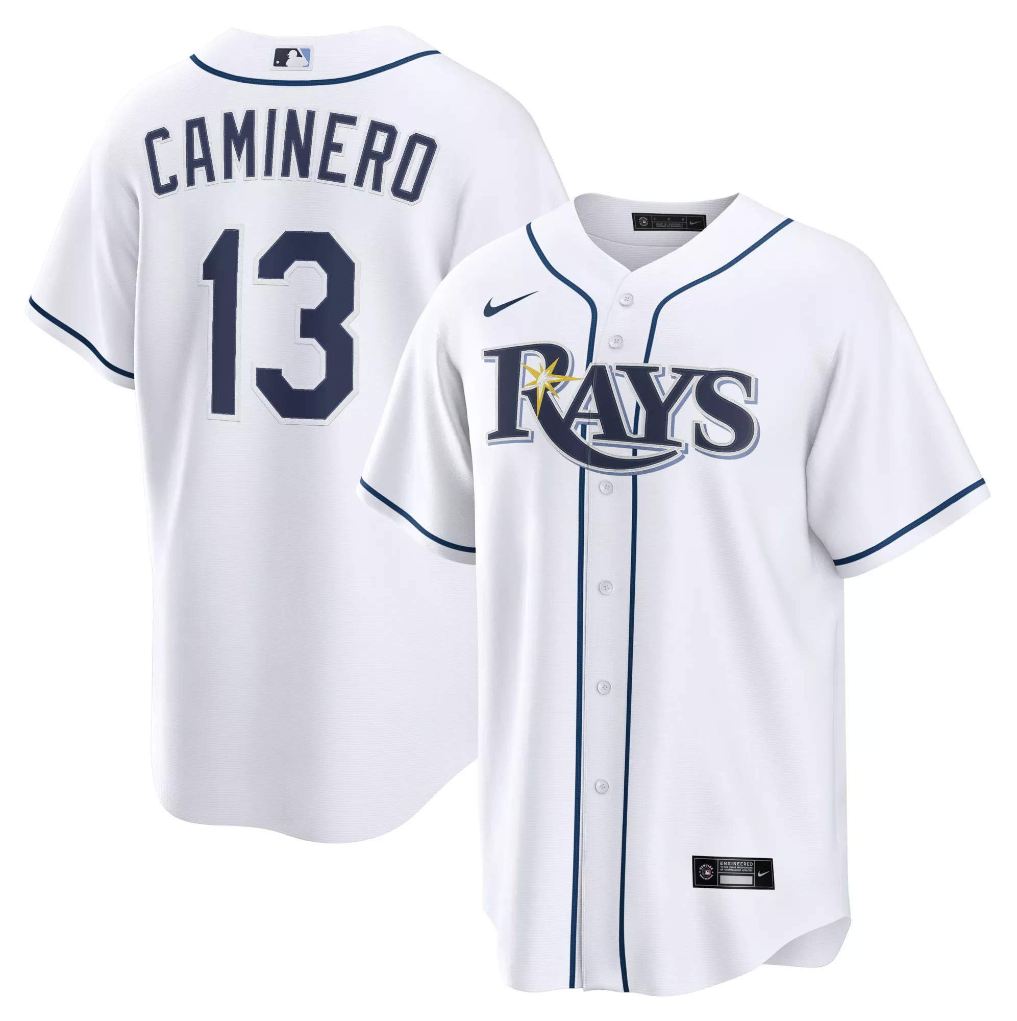 Nike Men's Tampa Bay Rays Junior Caminero Home Replica Jersey