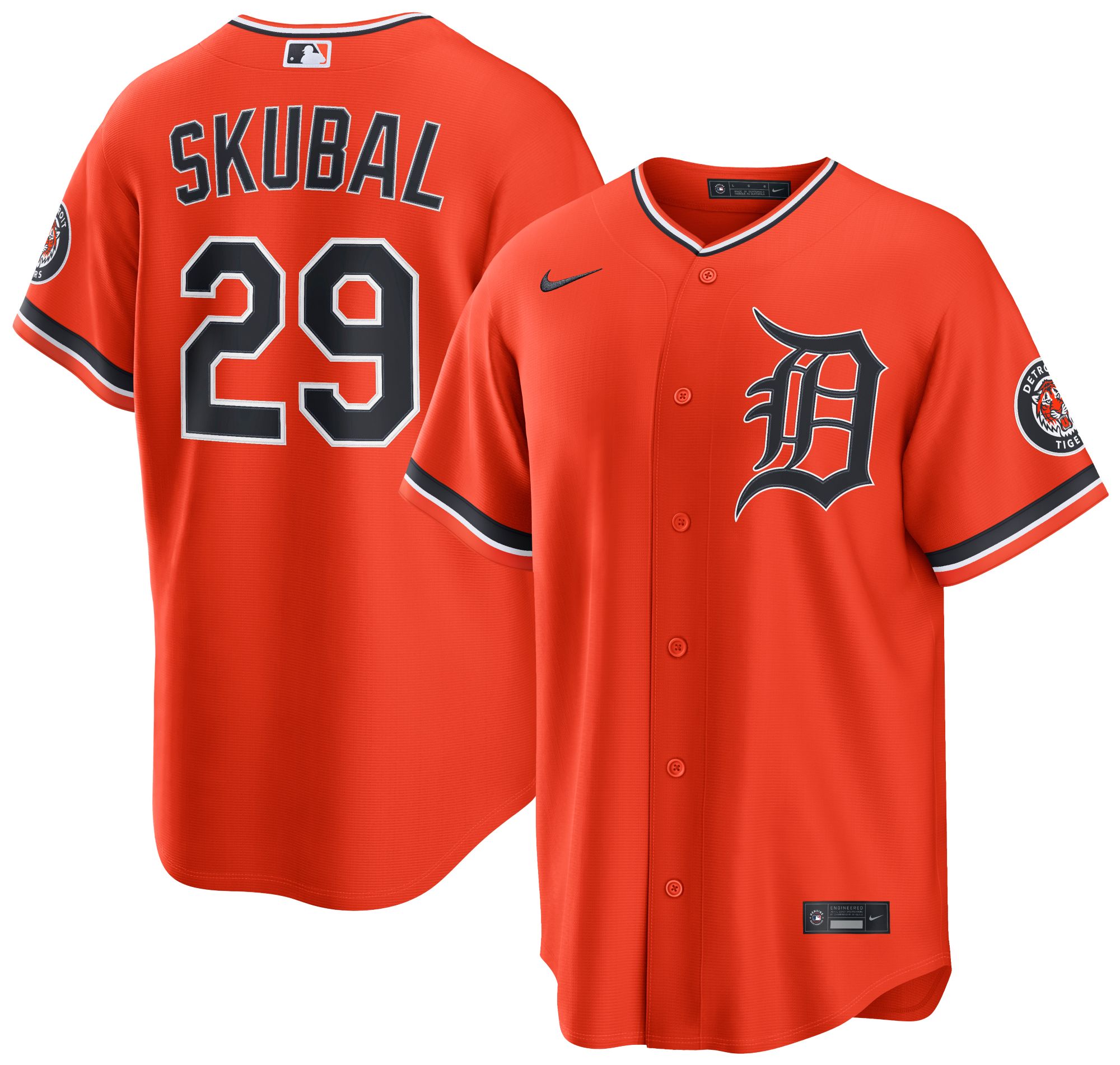 Tigers ユニフォーム R.BASS 44 Nike Men's Detroit Tigers Orange Tarik Skubal #29 Alternate