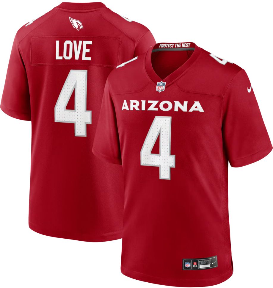 Nike Men's Arizona Cardinals Jeremiyah Love #4 Red Home Game