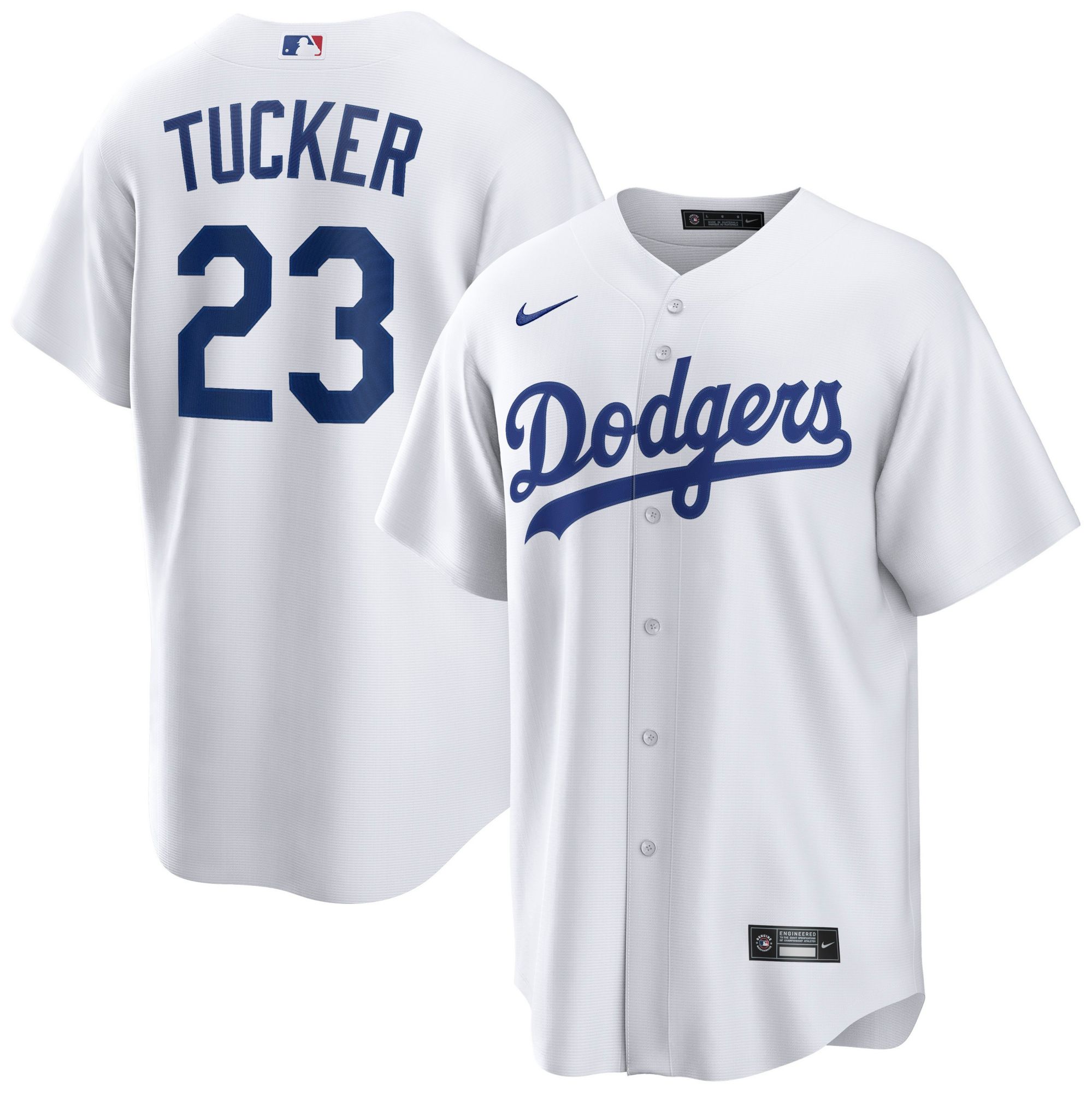 Nike Men's Los Angeles Dodgers White Kyle Tucker #23 Home Replica