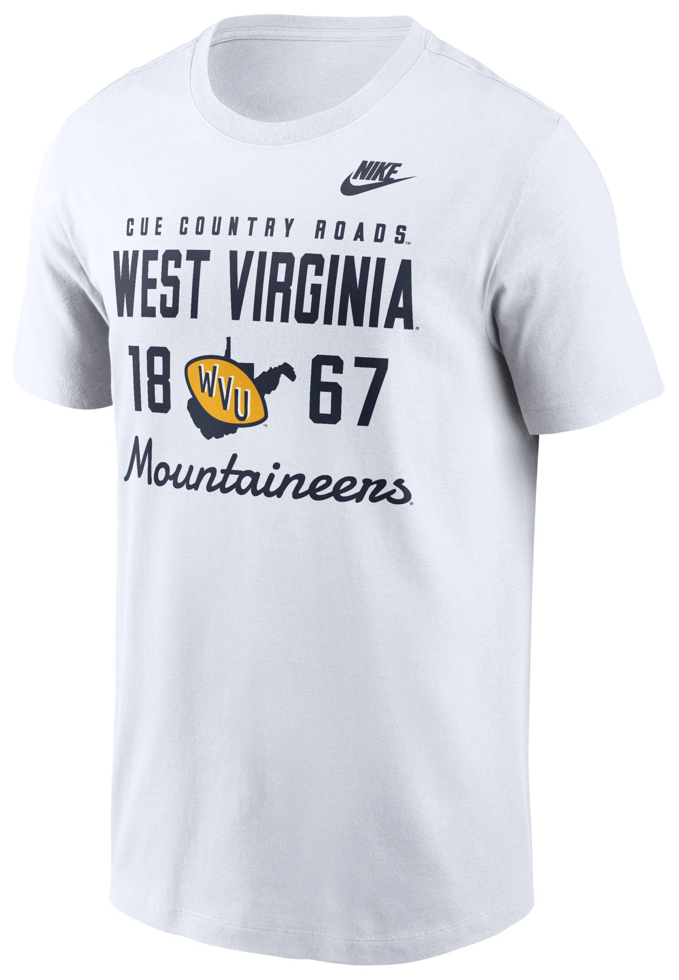 Nike Men's West Virginia Mountaineers White Legacy Stacked T-Shirt
