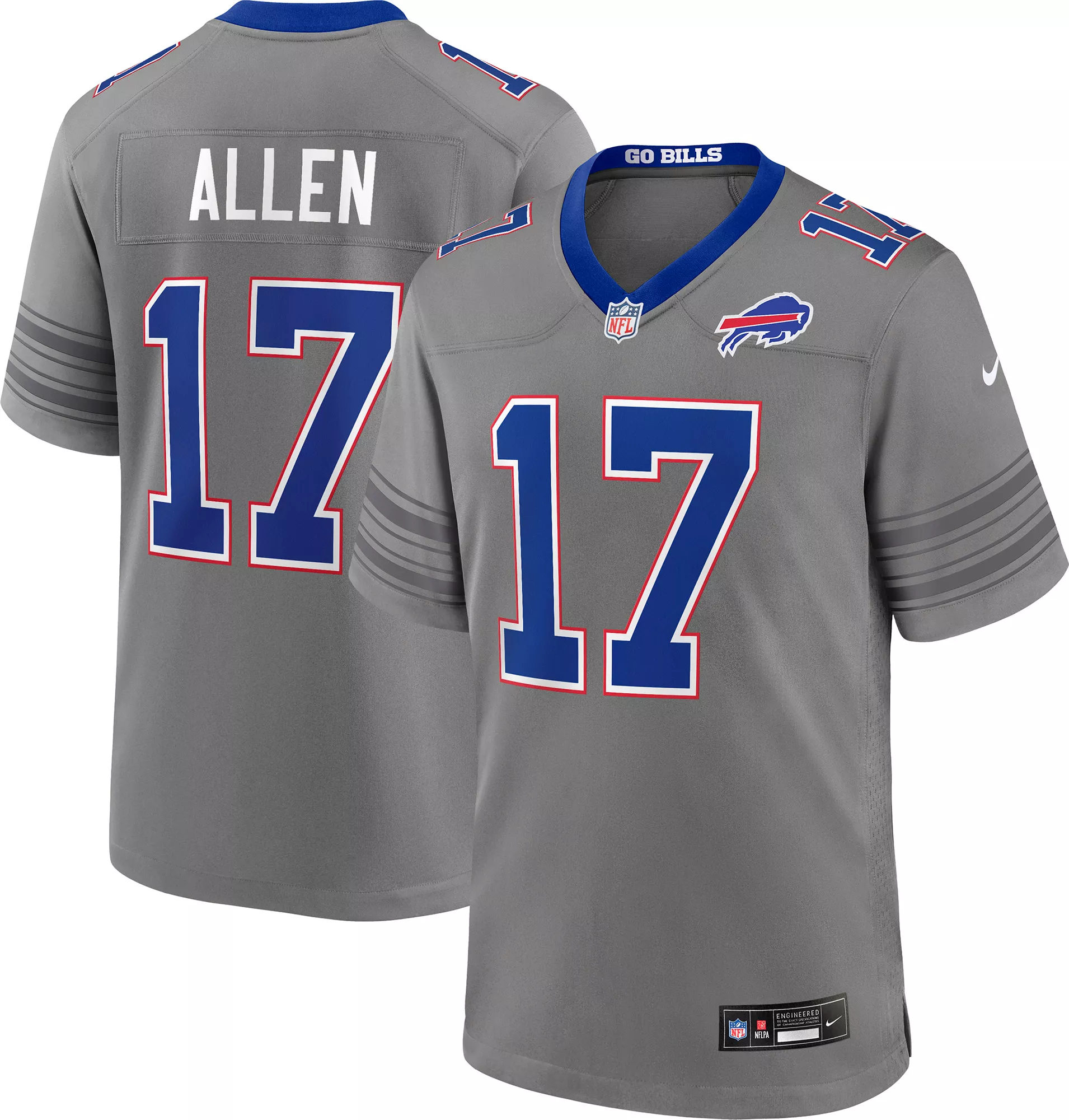 Nike Men's Buffalo Bills Josh Allen #17 Dark Steel Grey Alternate Game Jersey