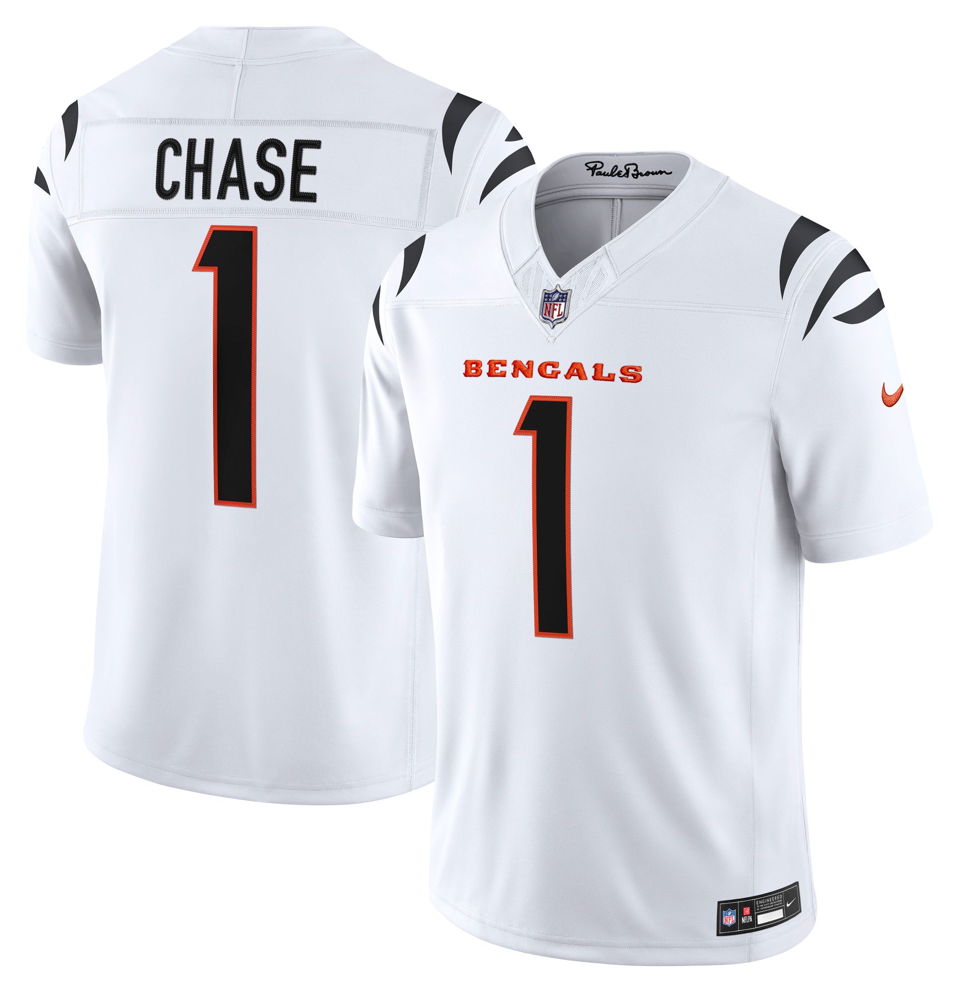 【白タグ美品】Supreme FW12 Bengals Jersey M Nike Men's Cincinnati Bengals Ja'Marr Chase #1 White Road Limited