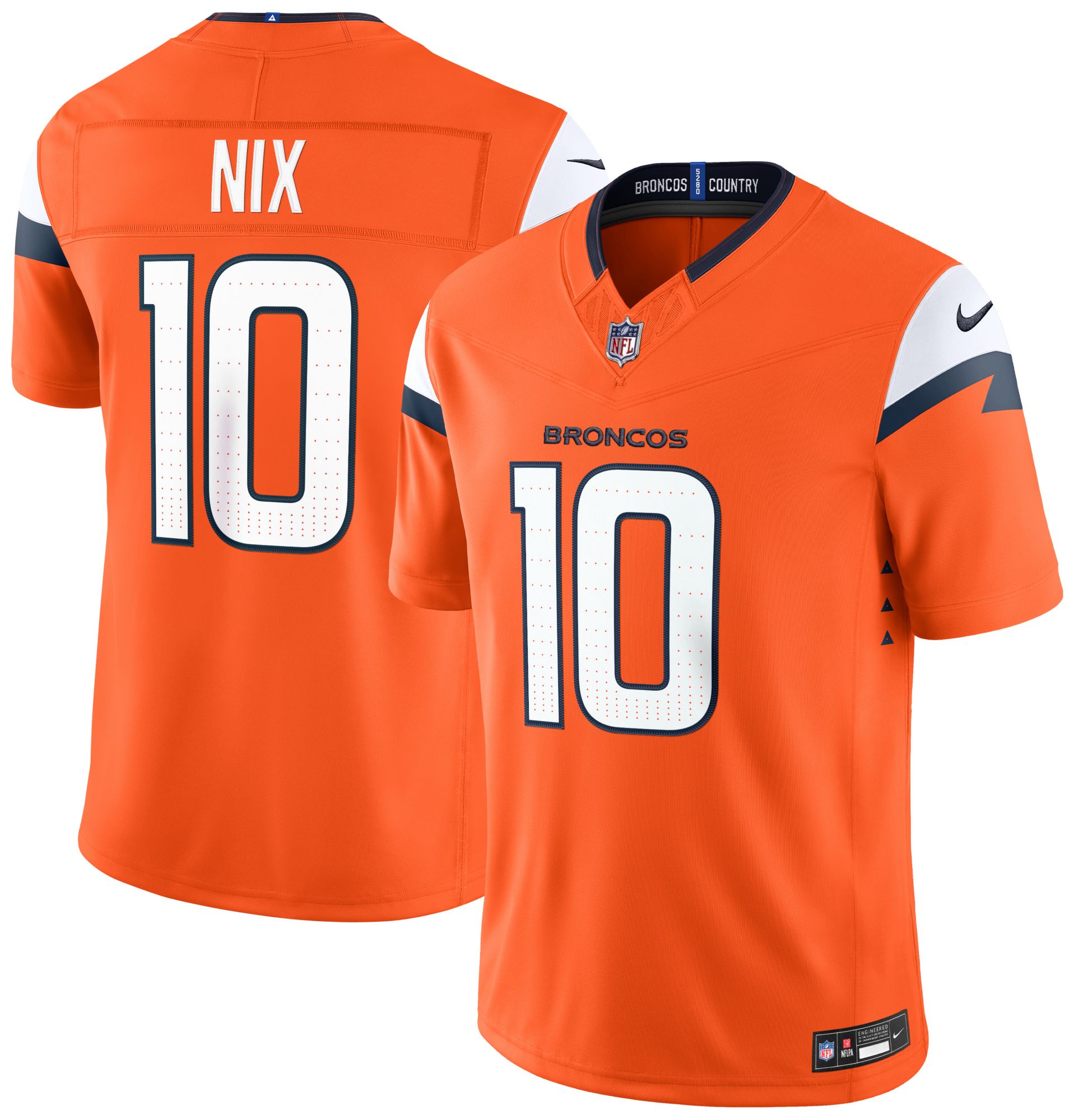 Nike Men's Denver Broncos Brilliant Orange Bo Nix #10 Limited