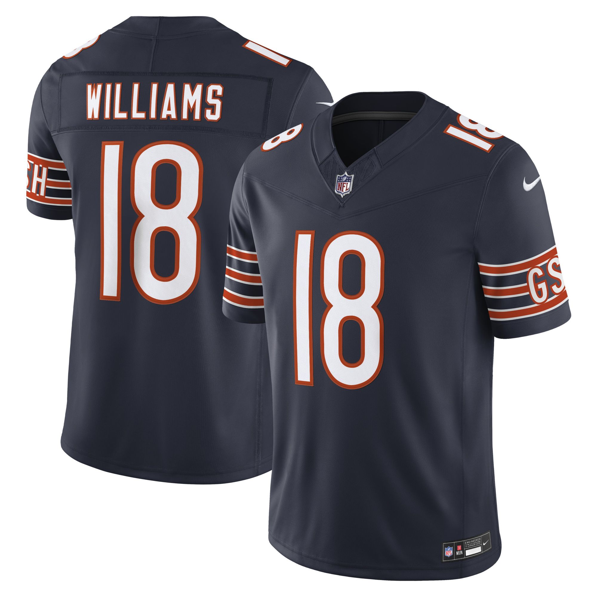 タグ付き　NIKE　NFL　ベアーズ　ユニフォーム　M　ウィリアムズ　18番 Nike Men's Chicago Bears Marine Caleb Williams #18 Limited Jersey