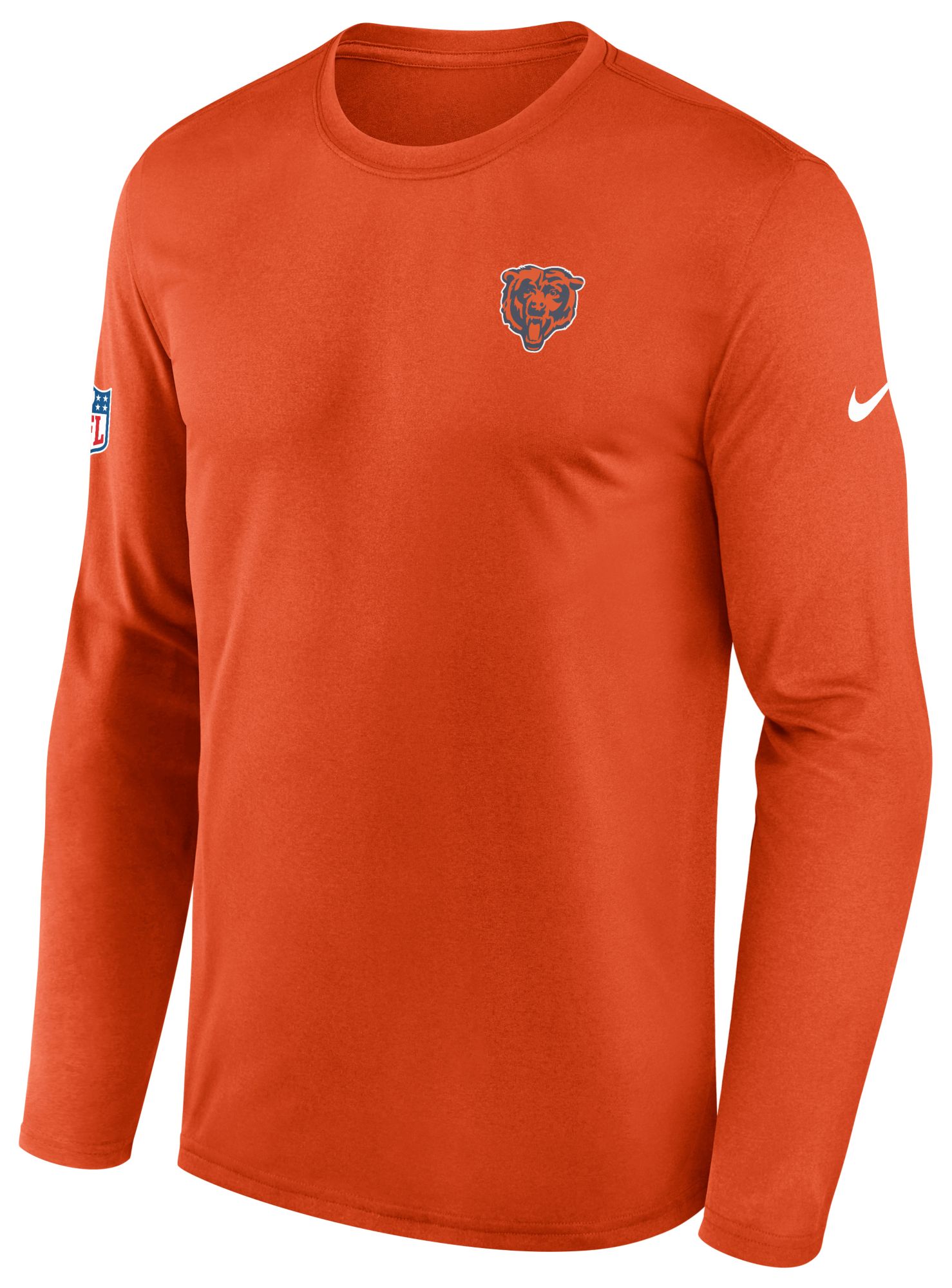 Nike Men's Chicago Bears Orange Small Logo Legend Long Sleeve