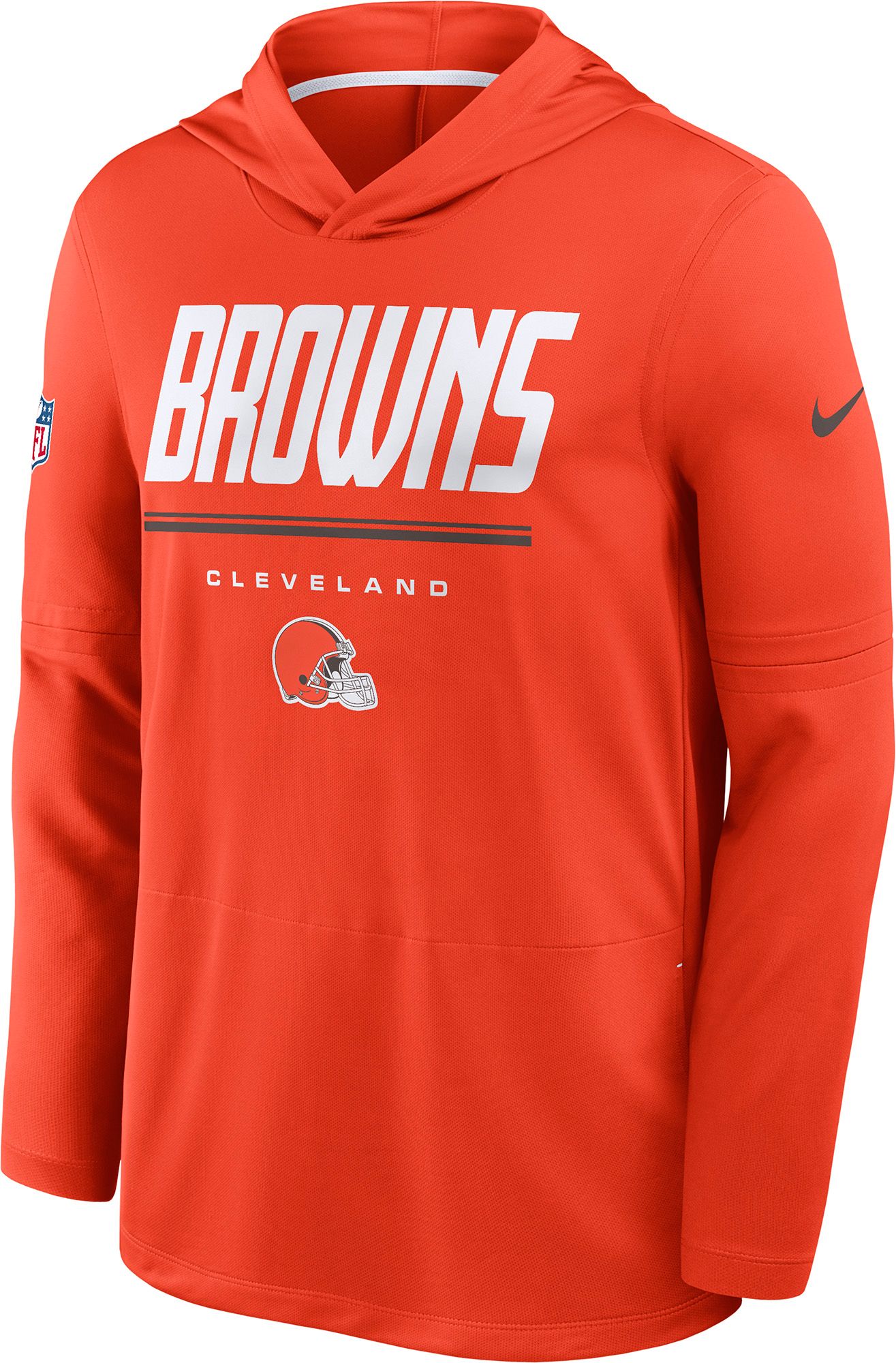 Nike Men's Cleveland Browns Orange Long Sleeve Hooded Top | Dick's