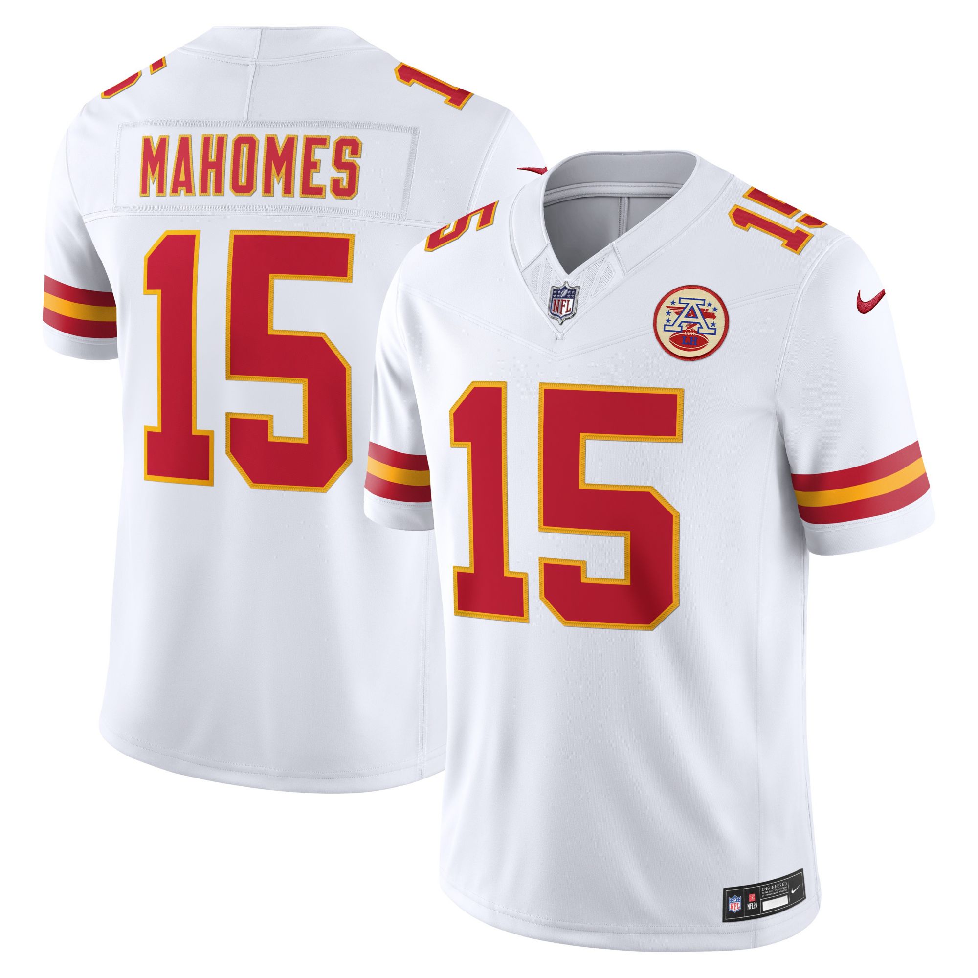 Nike Men's Kansas City Chiefs Patrick Mahomes #15 White Road