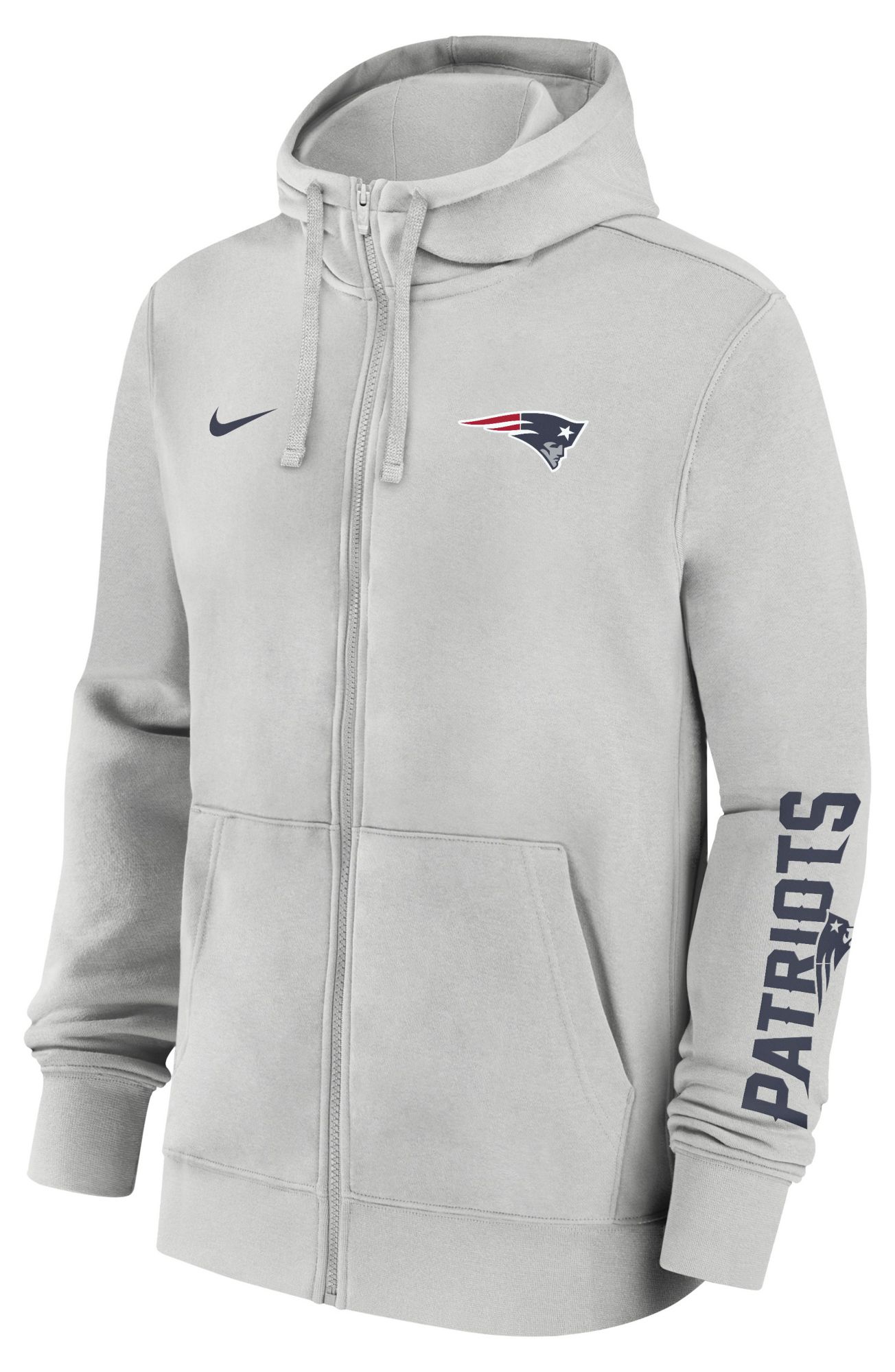 Nike Men's New England Patriots Photon Dust Club Fleece Full Zip