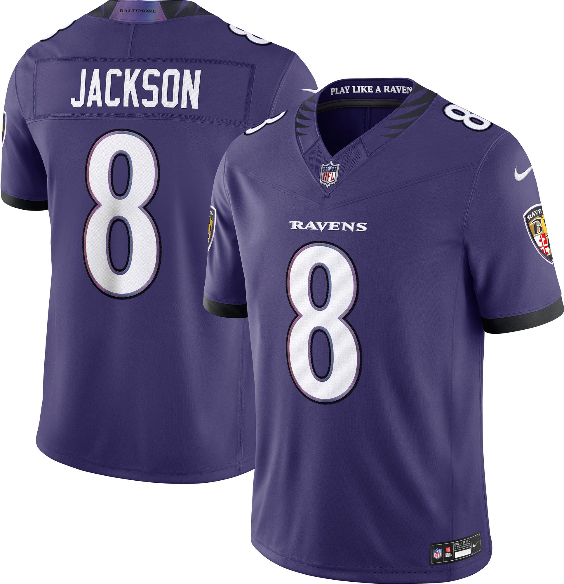 Nike Men's Baltimore Ravens Lamar Jackson #8 Purple Home Limited