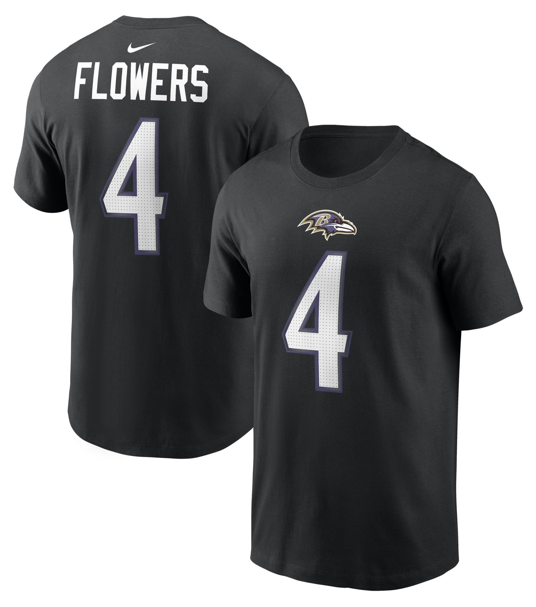 Nike Men's Baltimore Ravens Black Zay Flowers #4 Alternate T-Shirt