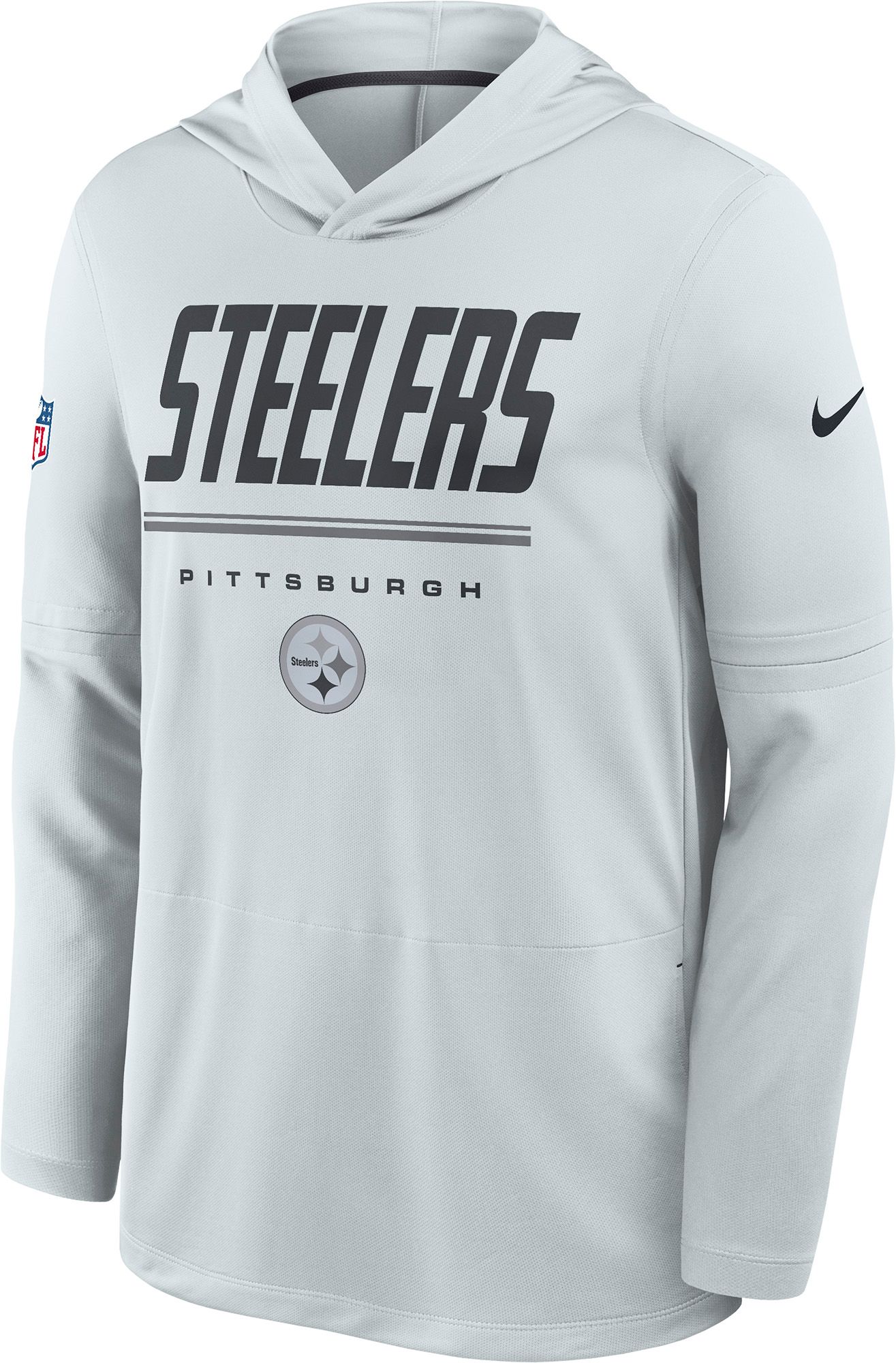 Nike Men's Pittsburgh Steelers Pure Platinum Long Sleeve Hooded