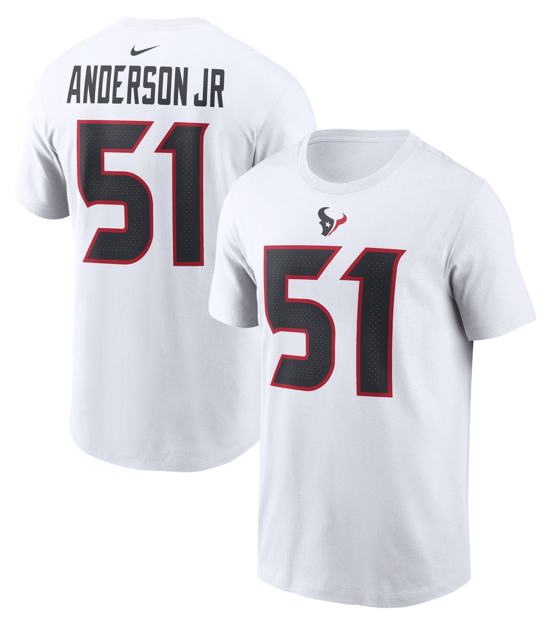 バレーボール ANDERSON T-シャツ Nike Men's Houston Texans White Will Anderson Jr. #51 T-Shirt