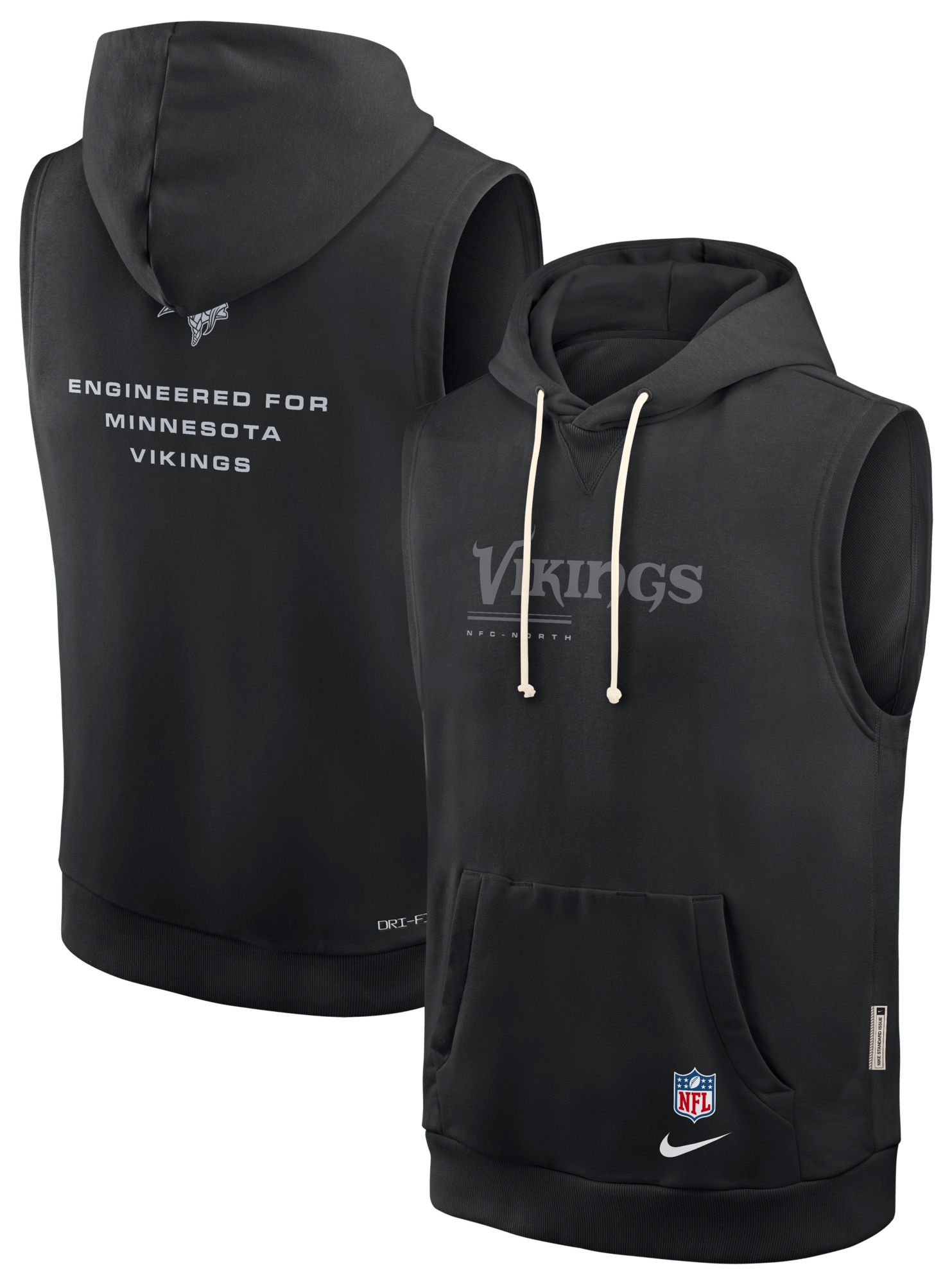 トップス JentLouis Studded Sleeveless Hoodie Nike Men's Minnesota Vikings Black Sideline Sleeveless Hoodie