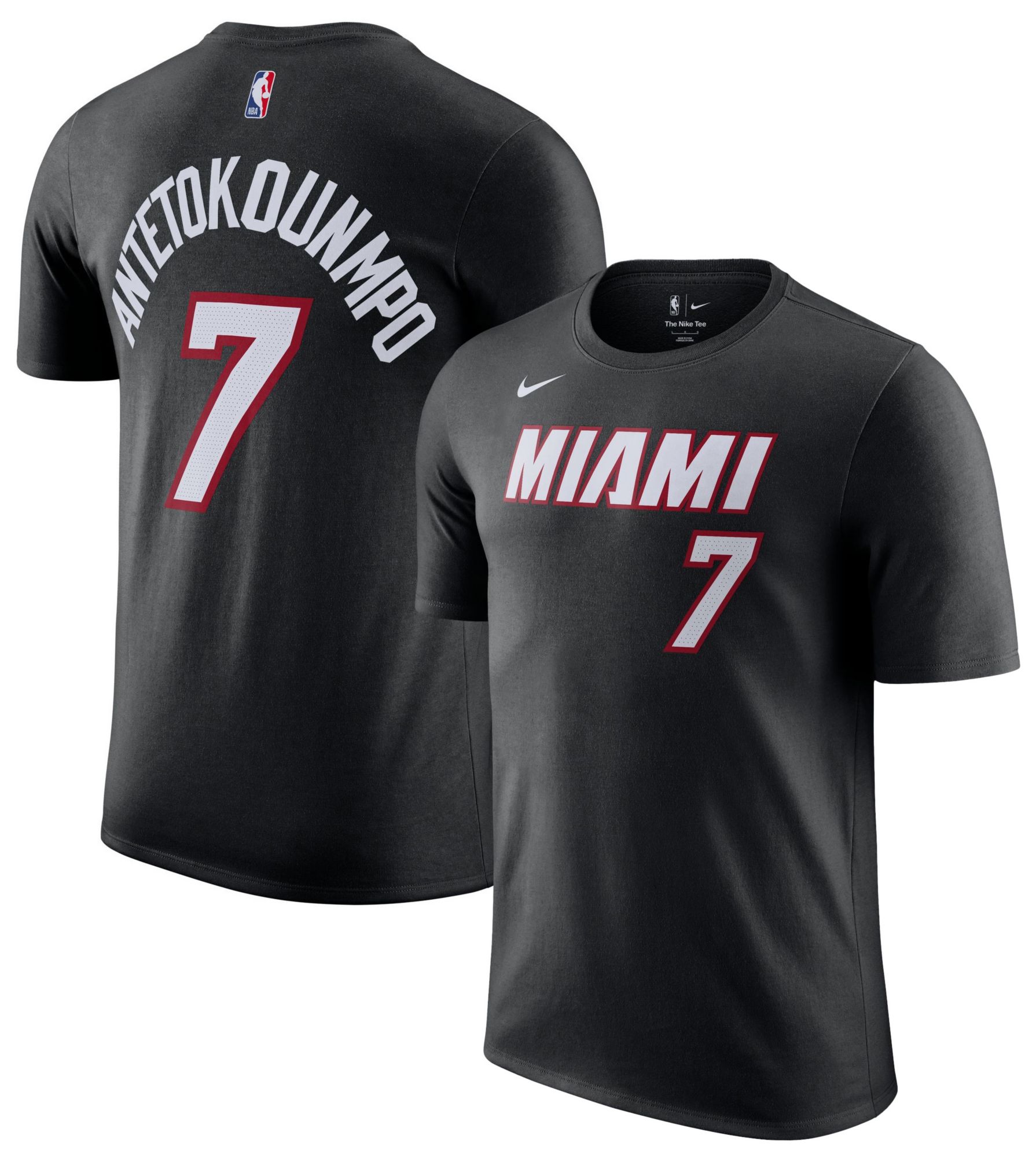 Nike Men's Miami Heat Black Giannis Antetokounmpo #7 Icon Edition