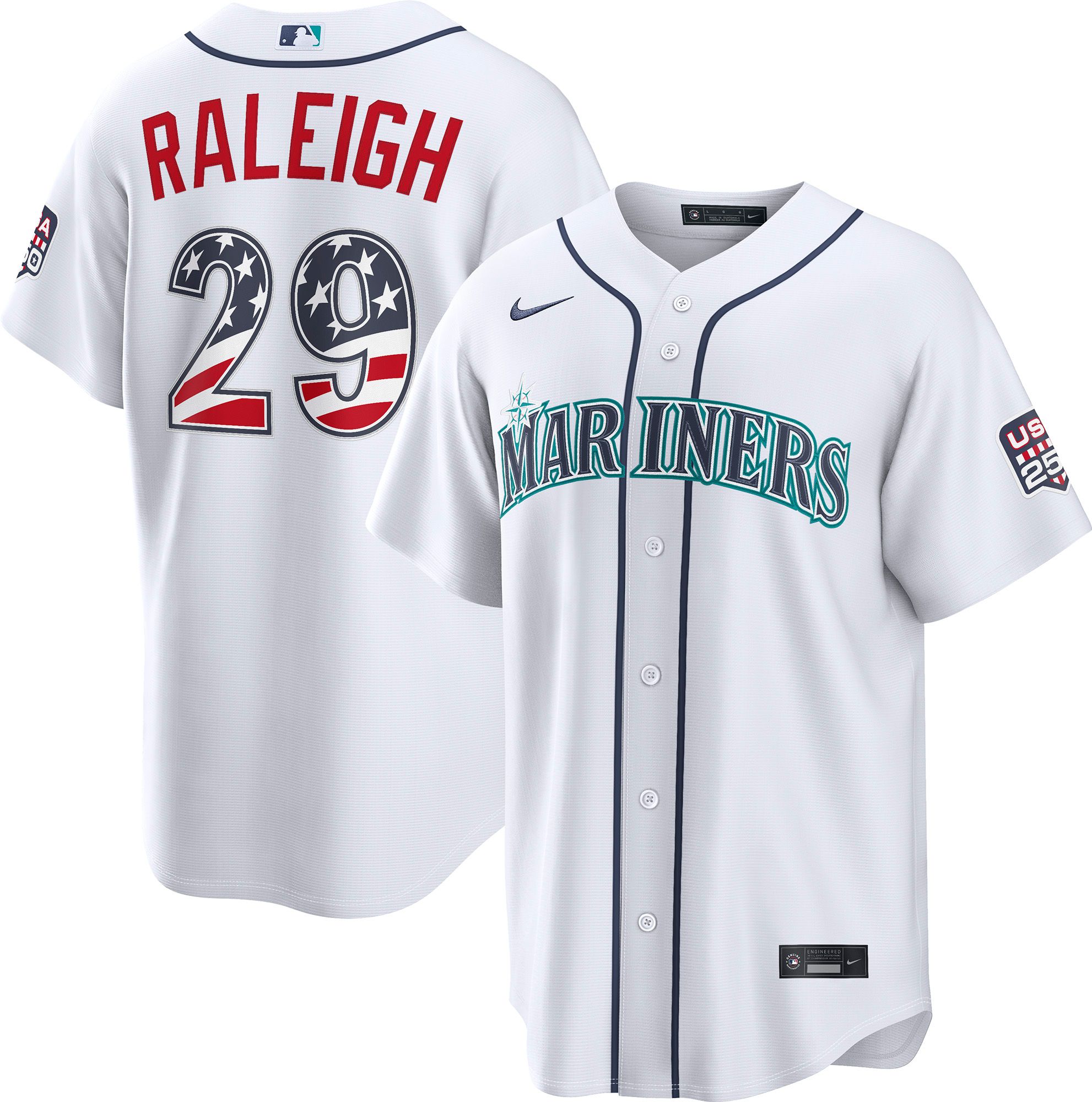 Nike Men's Seattle Mariners Cal Raleigh #29 4th of July Home